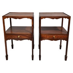 Pair Regency Mahogany Bedside Lamp Tables