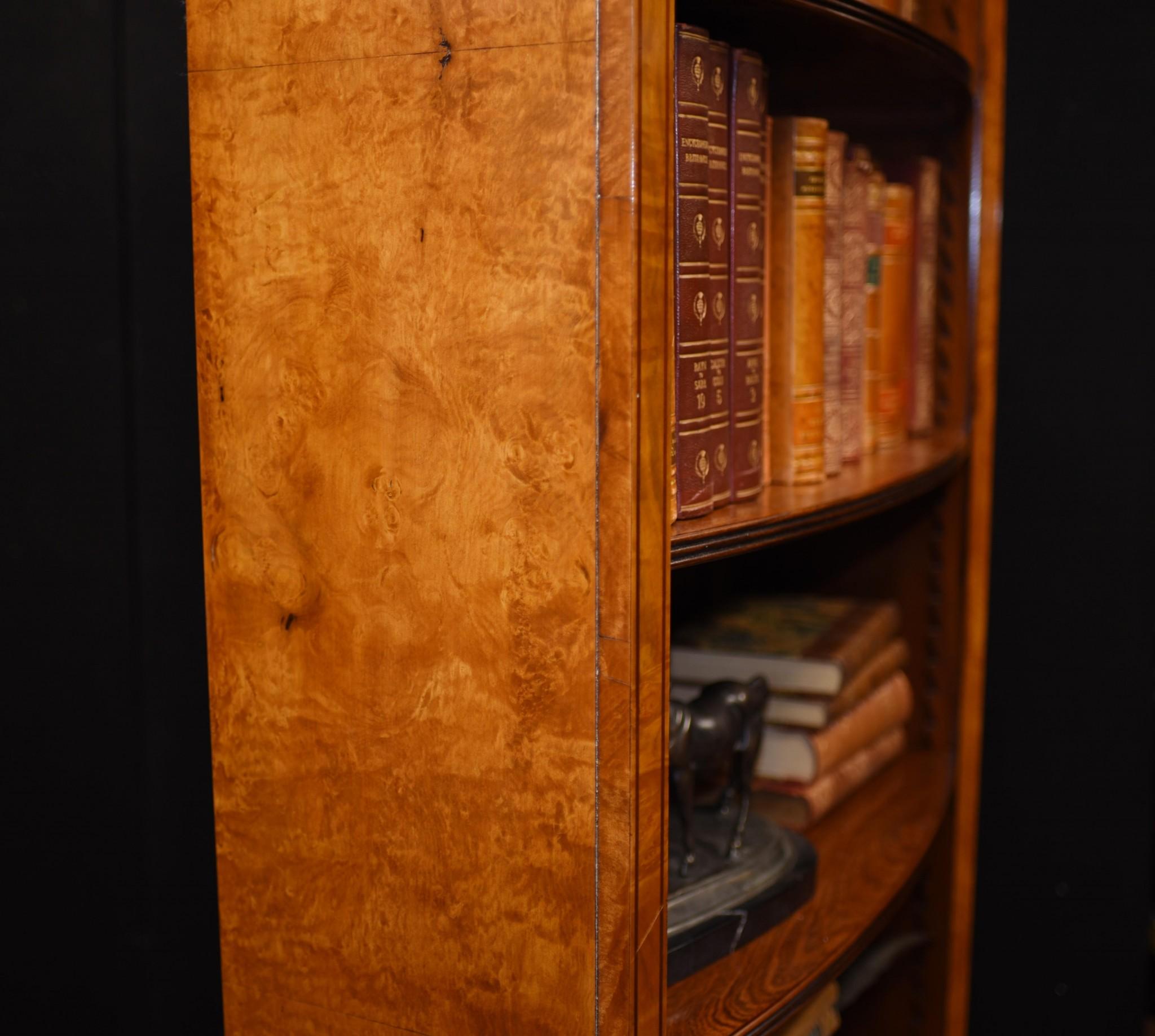Pair Regency Open Bookcases in Walnut Open Front Bookcase For Sale 12