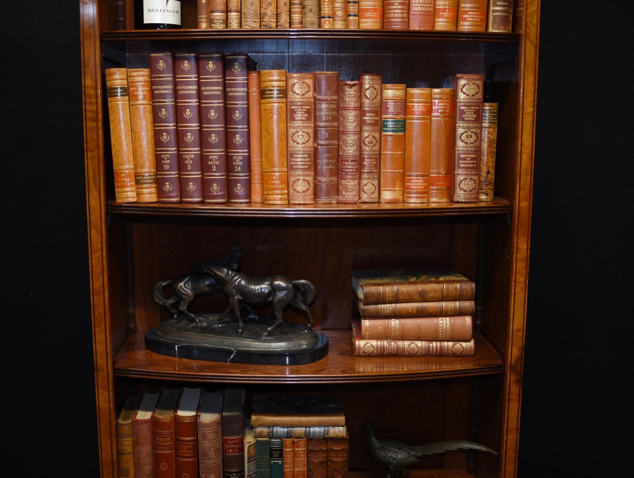 Pair Regency Open Bookcases in Walnut Open Front Bookcase For Sale 14