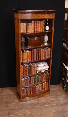 Pair Regency Open Bookcases in Walnut Open Front Bookcase