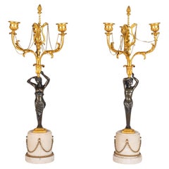 Paire de candélabres en bronze d'époque Régence, vers 1820