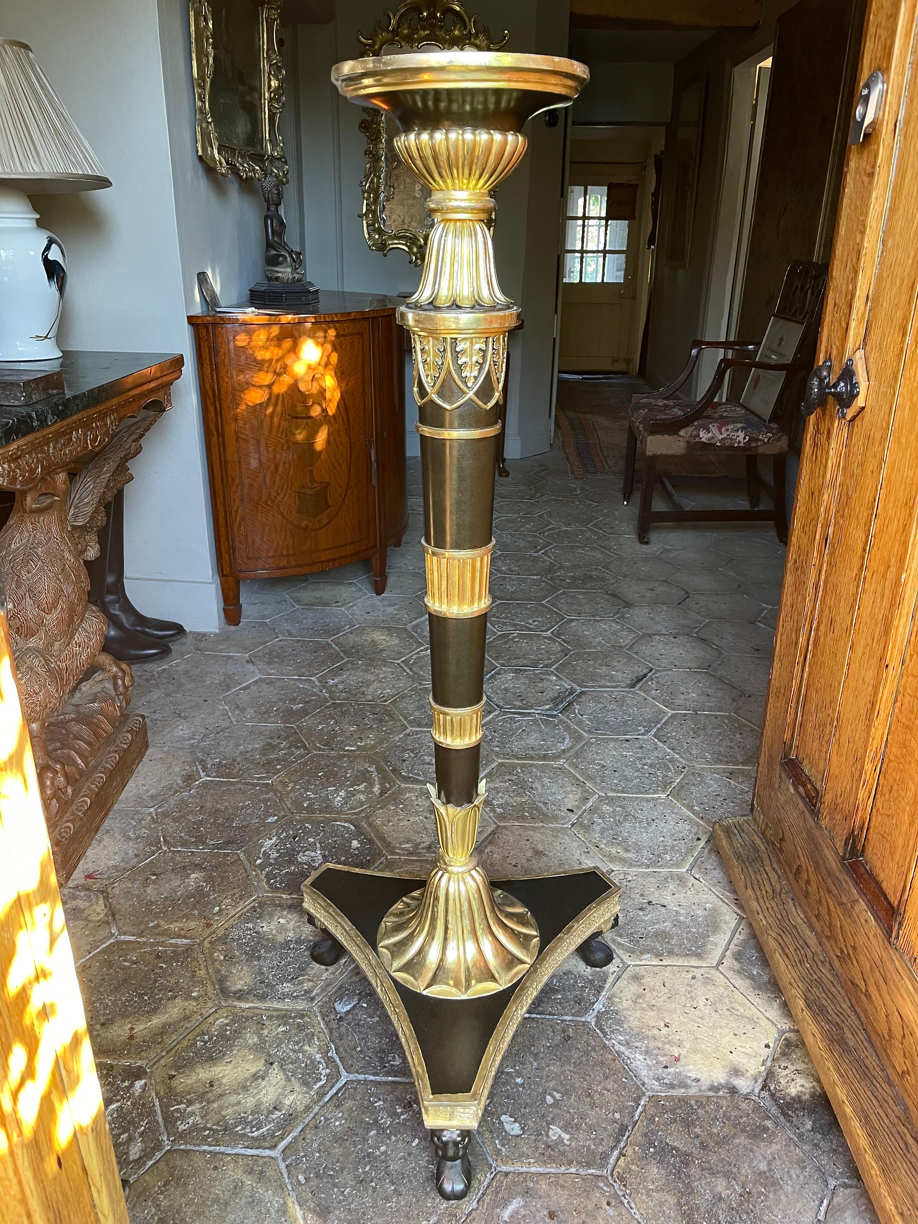 English Pair Regency Period Bronzed Giltwood Torchères For Sale