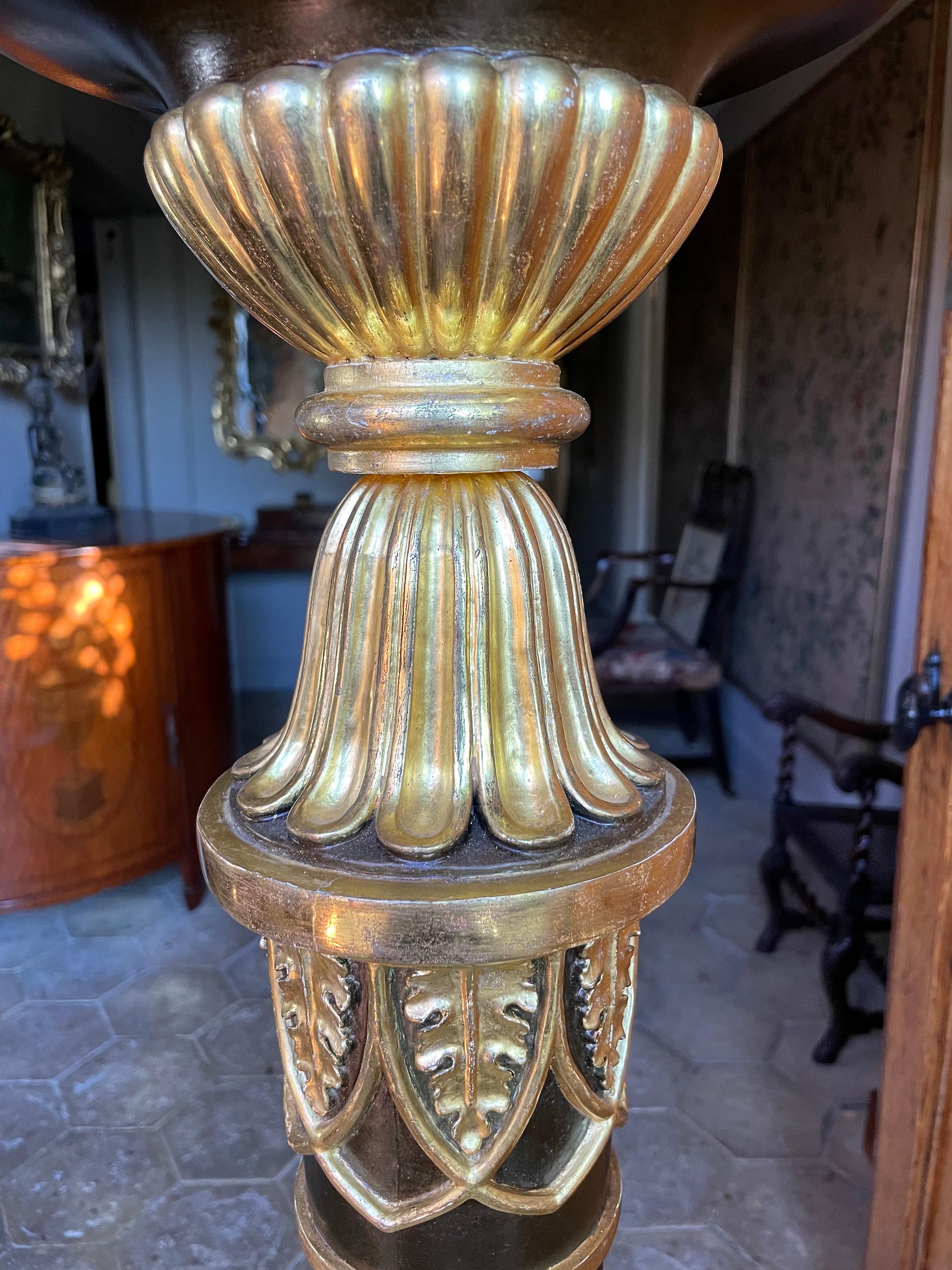 19th Century Pair Regency Period Bronzed Giltwood Torchères For Sale