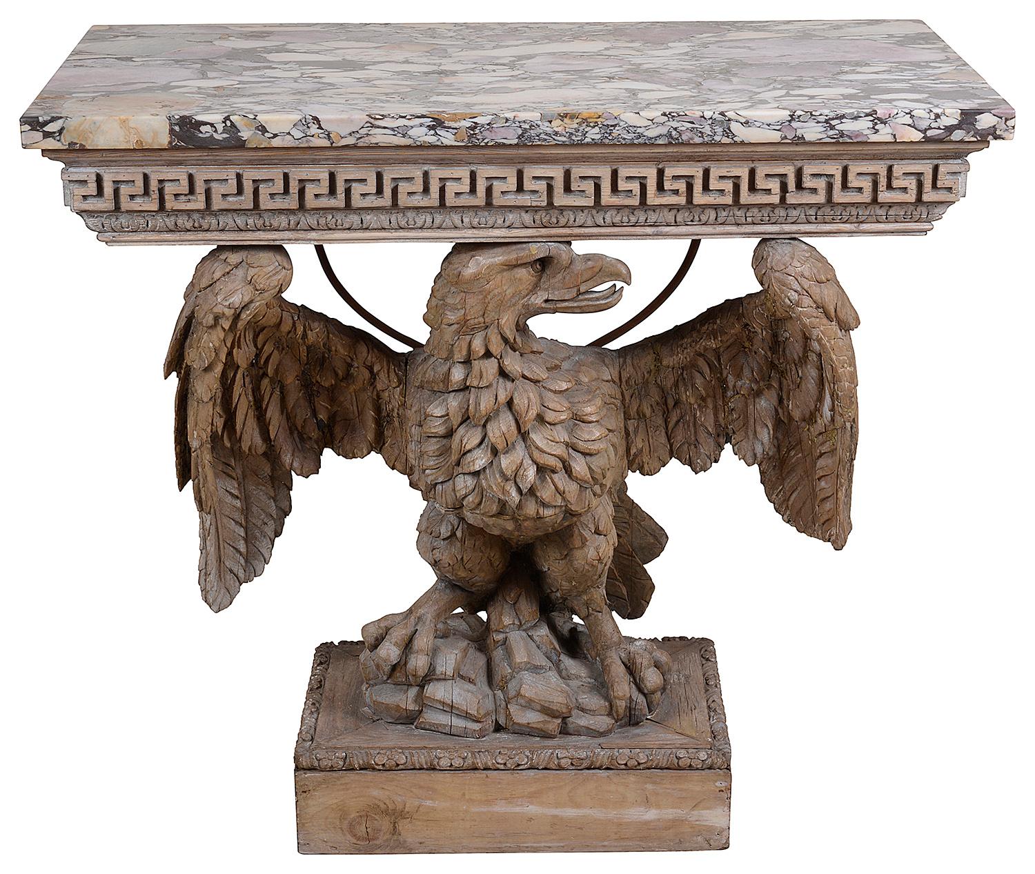 Palladian Pair of Regency Period Carved Eagle Console Tables