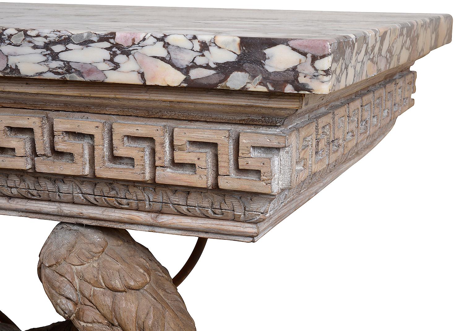 Hand-Carved Pair of Regency Period Carved Eagle Console Tables