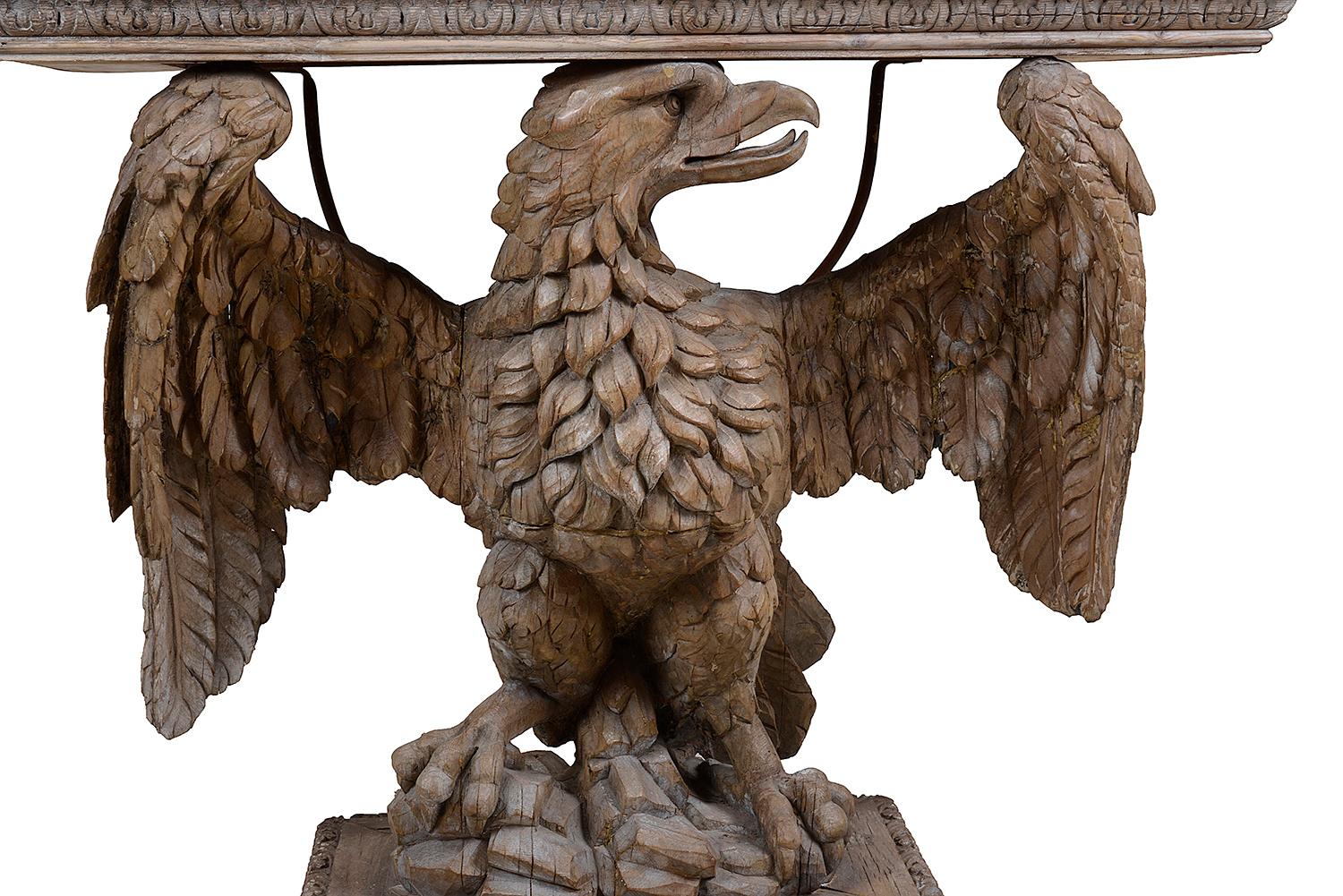 Pair of Regency Period Carved Eagle Console Tables 1