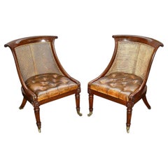 Pair Regency period Library chairs, circa 1820