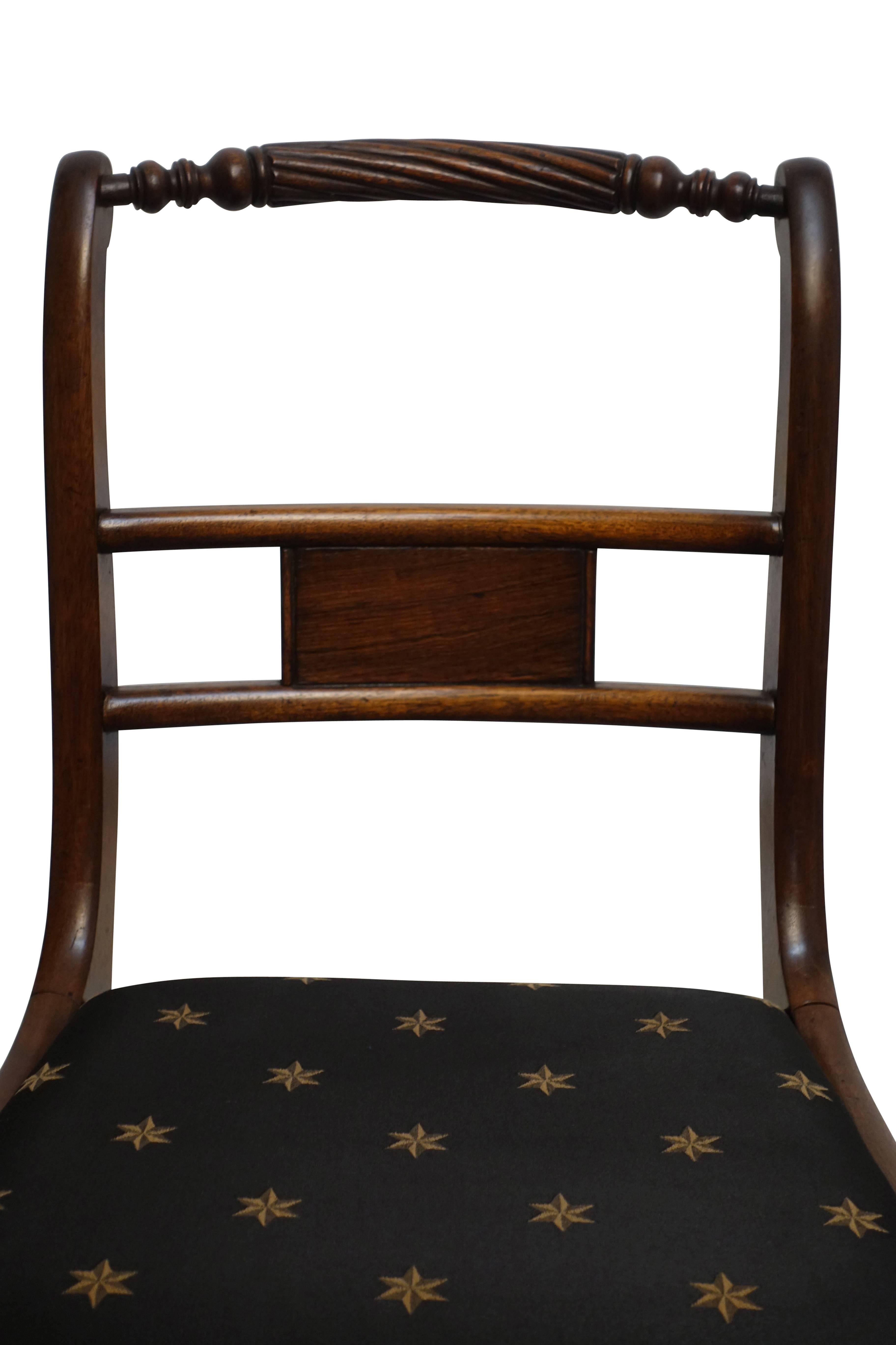 Pair of Regency Rosewood Dining Side Chairs, England, circa 1820 1