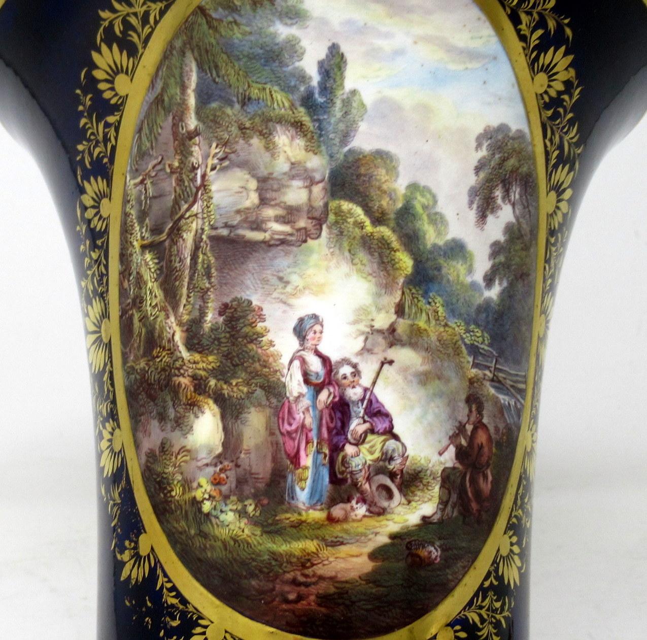 Pair Regency Royal Crown Derby Campana Porcelain Urns Vases Robert Brewer 19 Ct 4