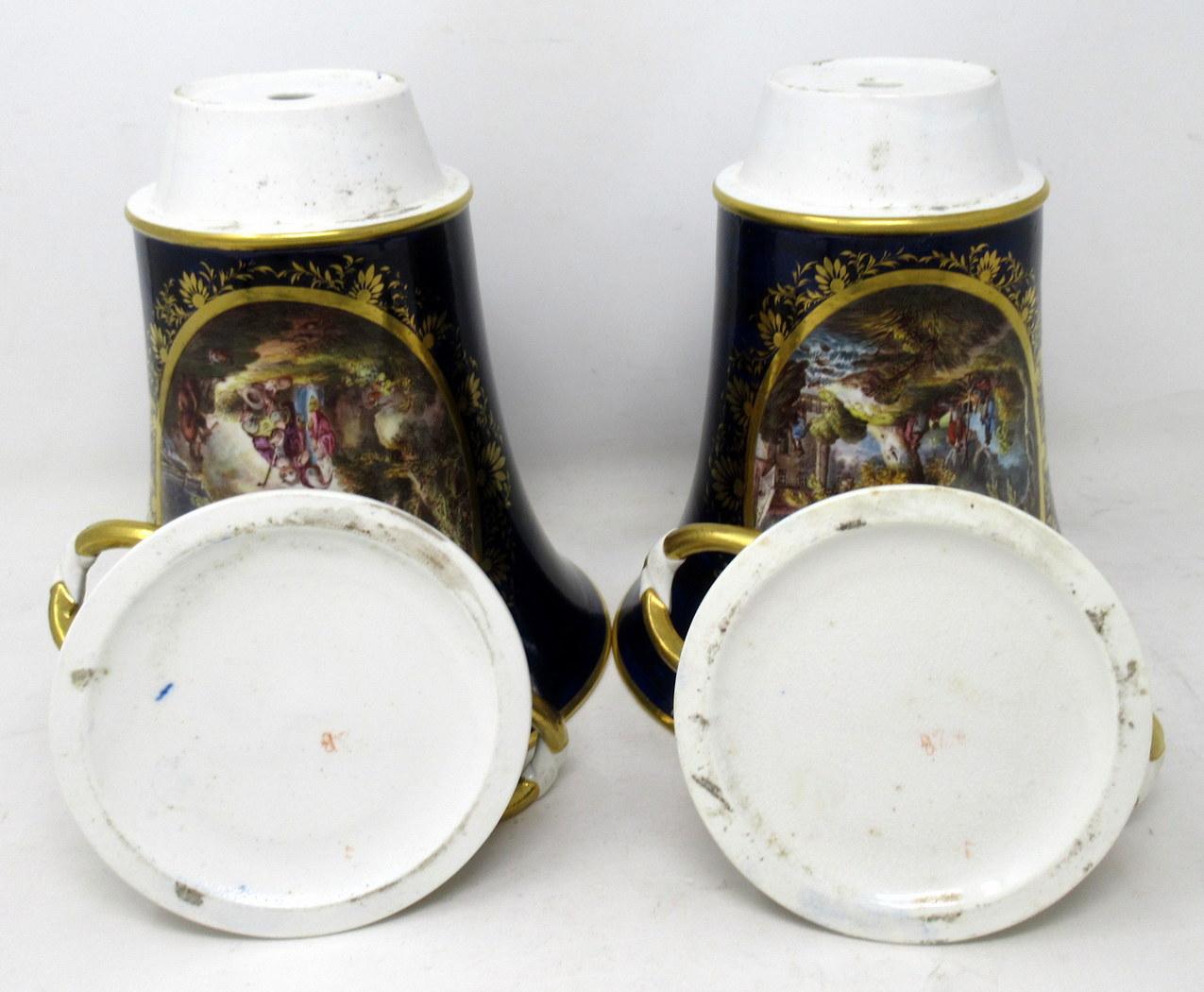Pair Regency Royal Crown Derby Campana Porcelain Urns Vases Robert Brewer 19 Ct 5