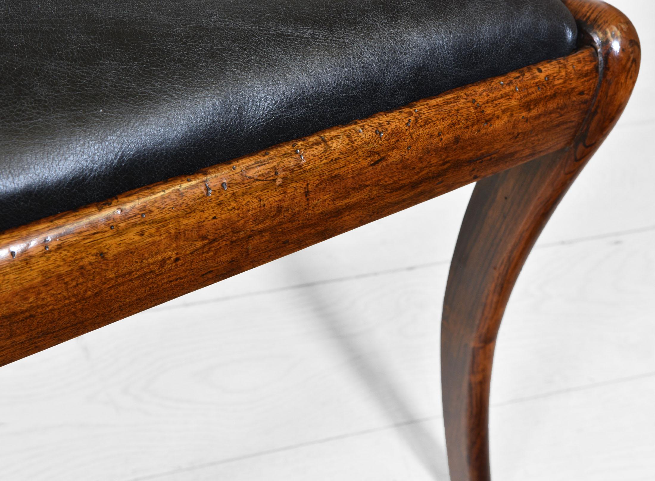 Pair Regency Simulated Rosewood & Leather Trafalgar Chairs, Circa 1820 7