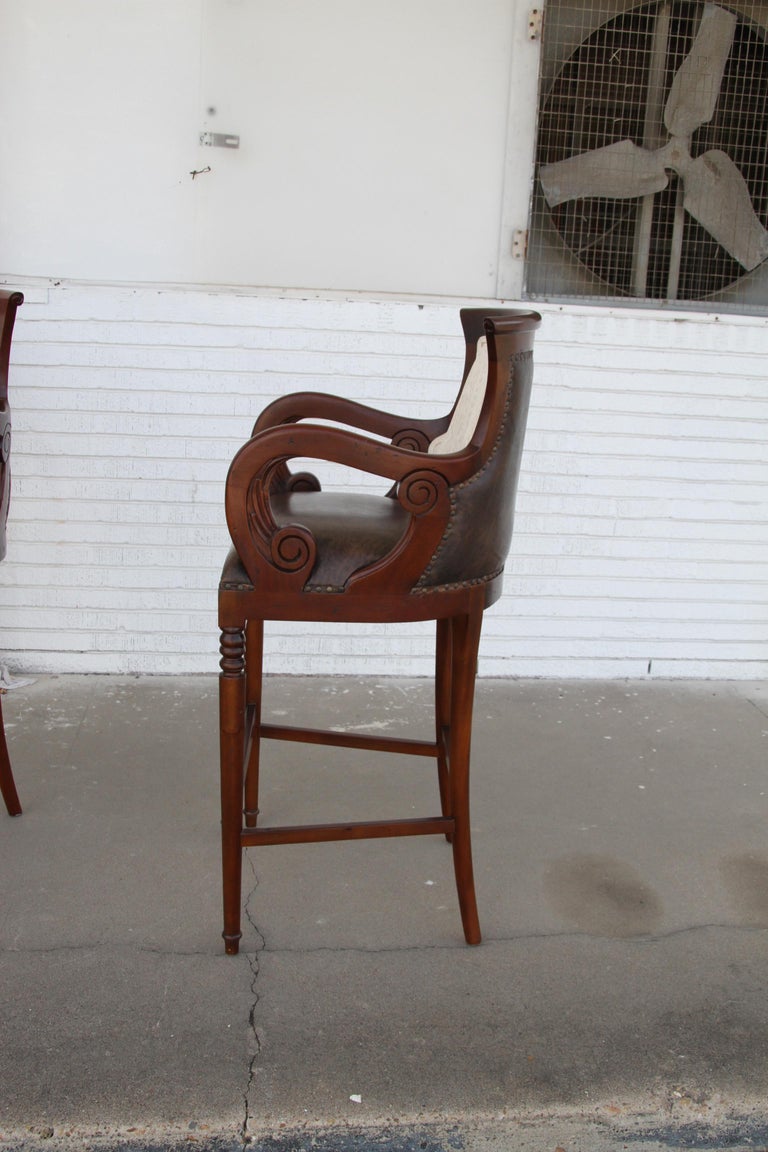 Pair Regency Style Bar Stools For Sale 3