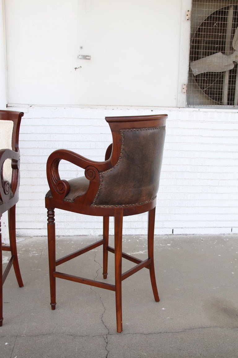 Pair Regency Style Bar Stools For Sale 4