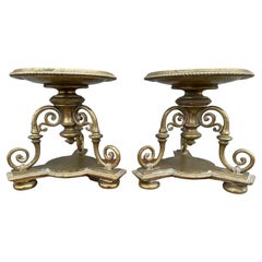 Antique Pair Regency Style Brass Compotes or Stands, Circa 1900