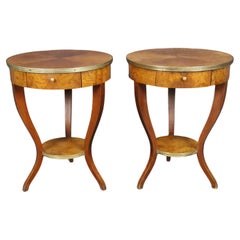 Pair Regency Style Brass Mounted end Tables by Baker