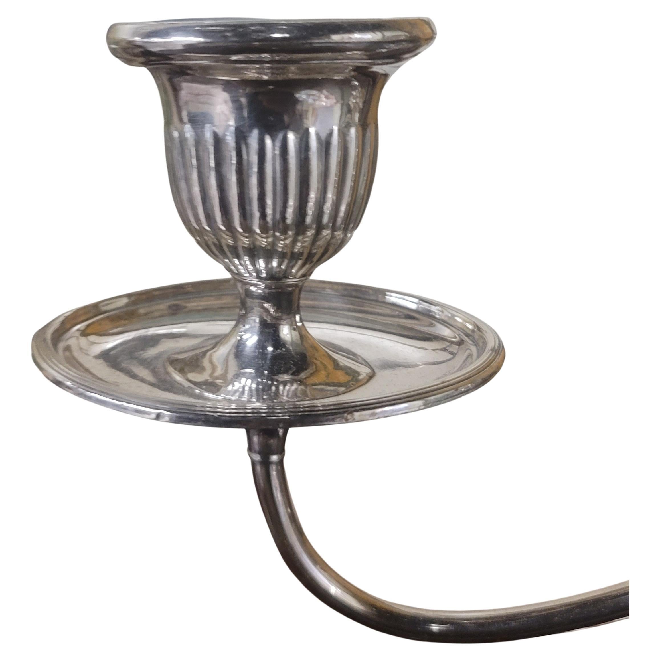 Pair Regency Style English Silverplate Convertible One-to-three Light Candelabra For Sale 2
