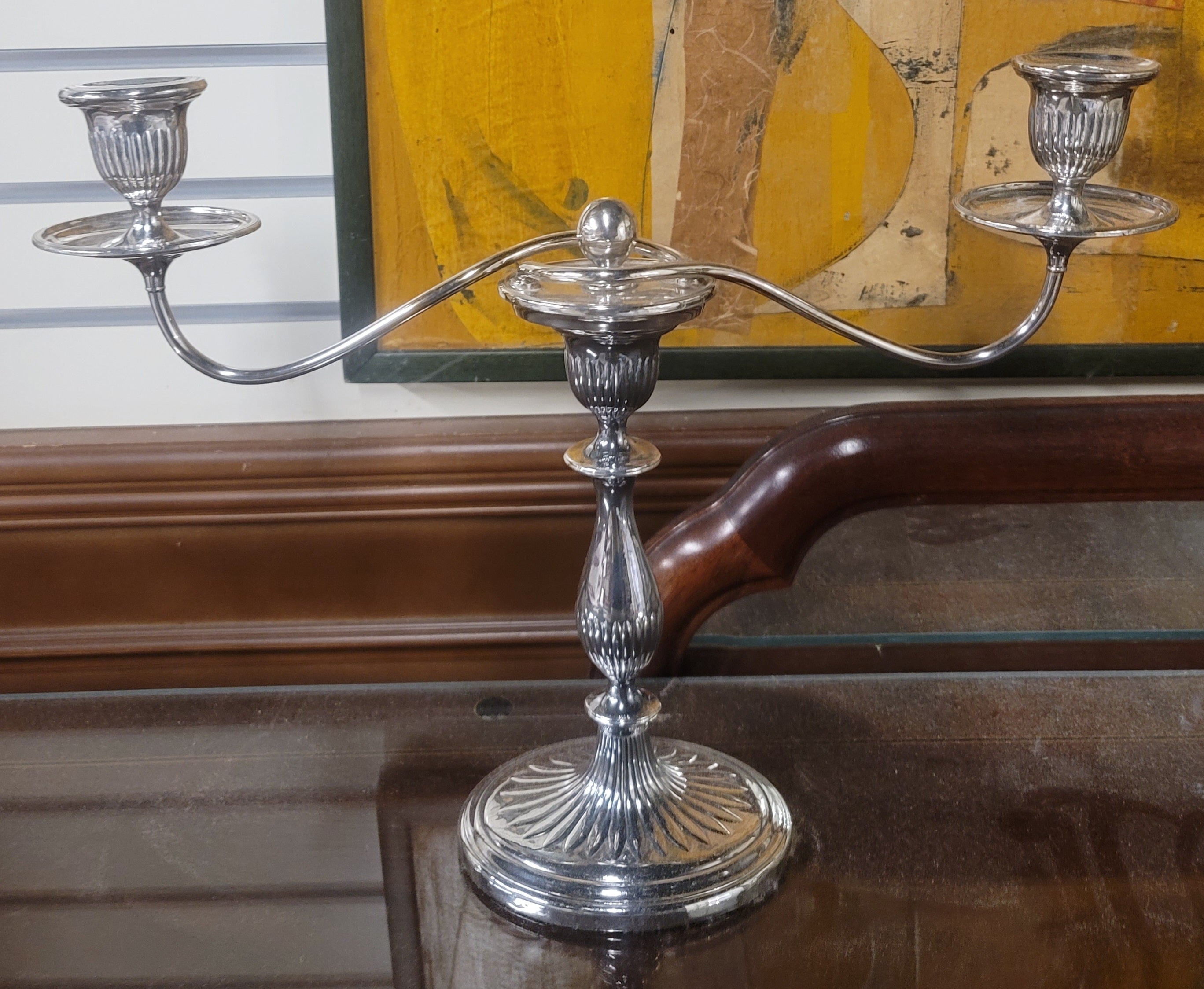 Pair Regency Style English Silverplate Convertible One-to-three Light Candelabra For Sale 3