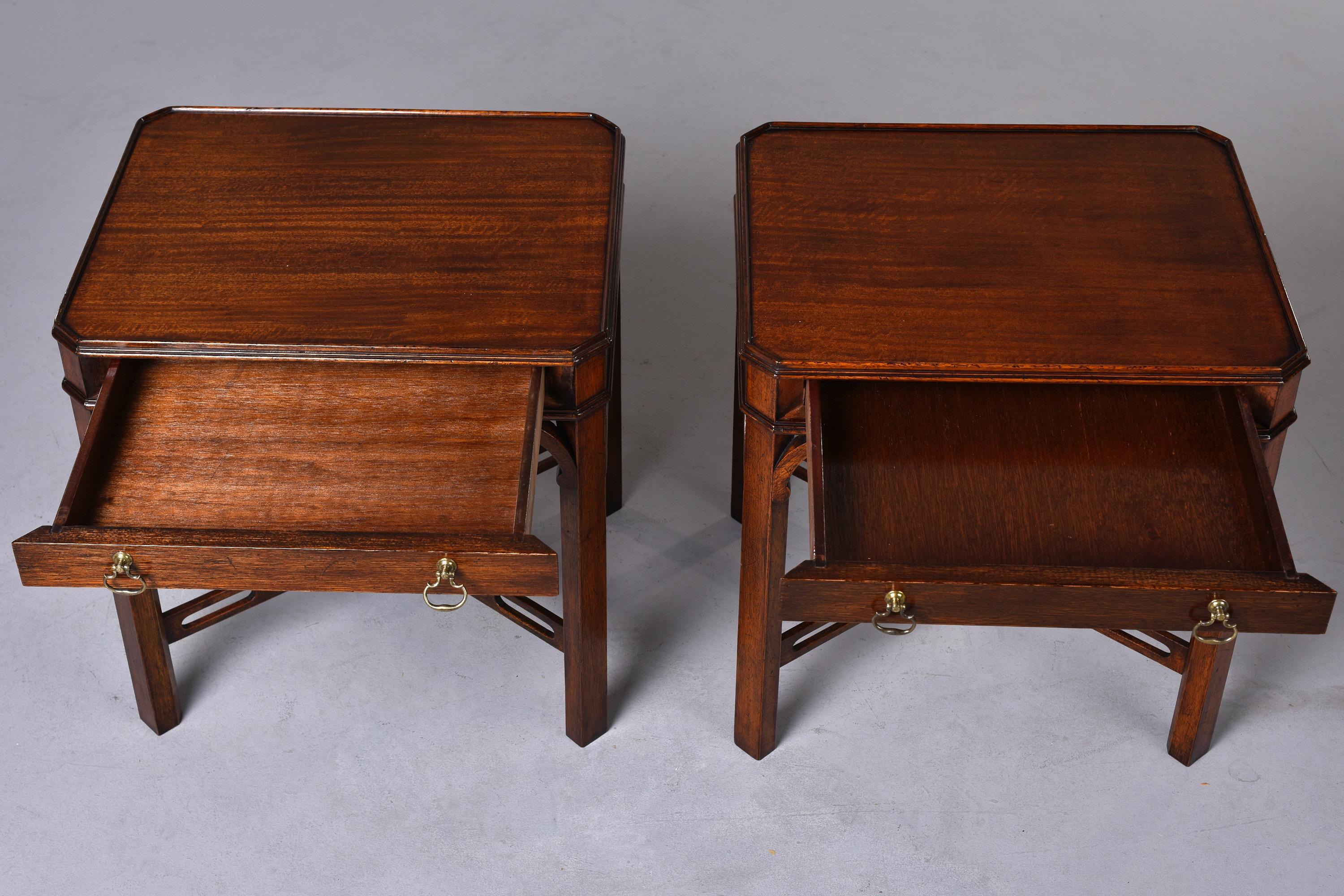 Pair Regency Style Mahogany Side Tables In Good Condition In Troy, MI