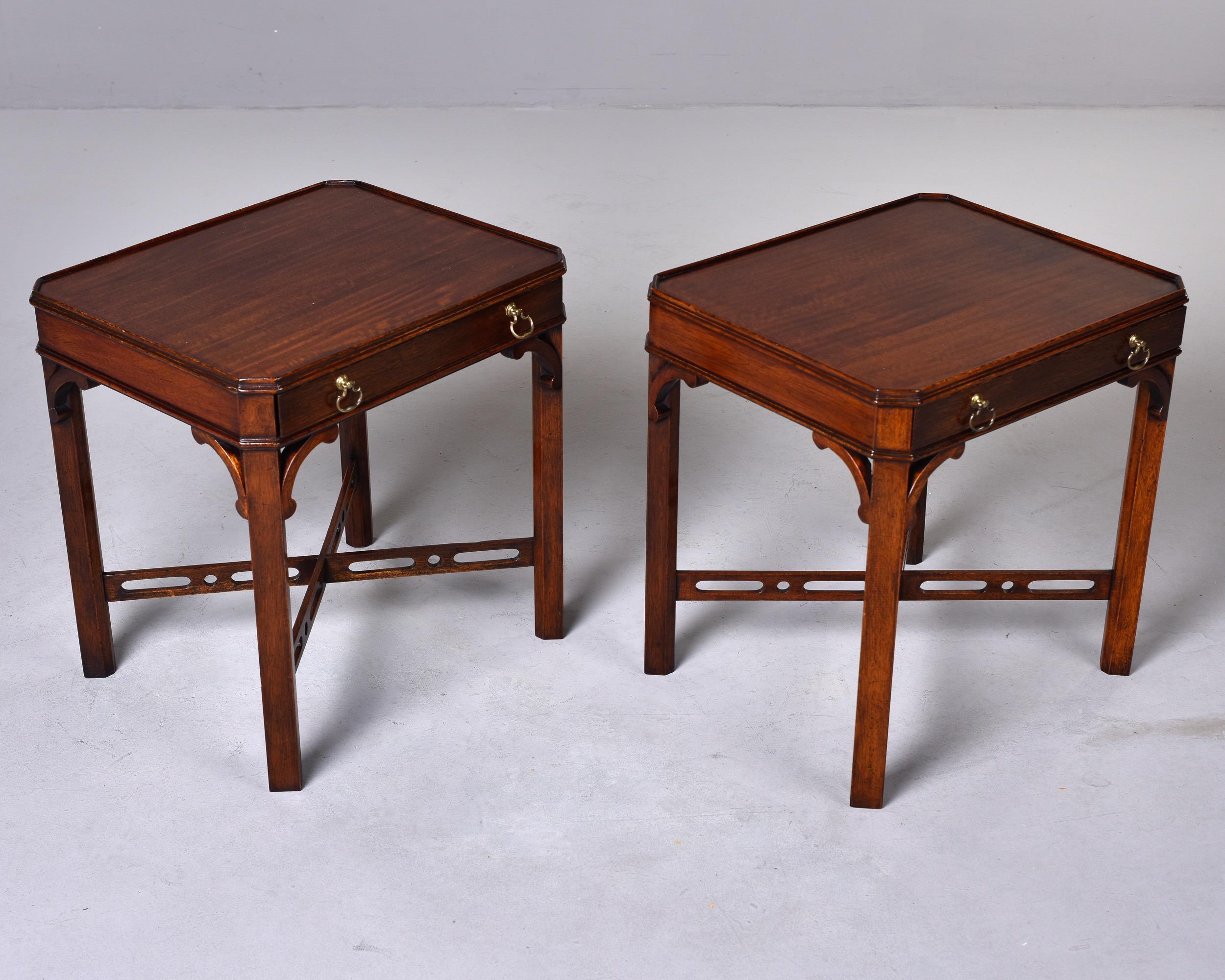 20th Century Pair Regency Style Mahogany Side Tables