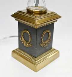 Pair Regency Table Lamps Crystal Glass Lights