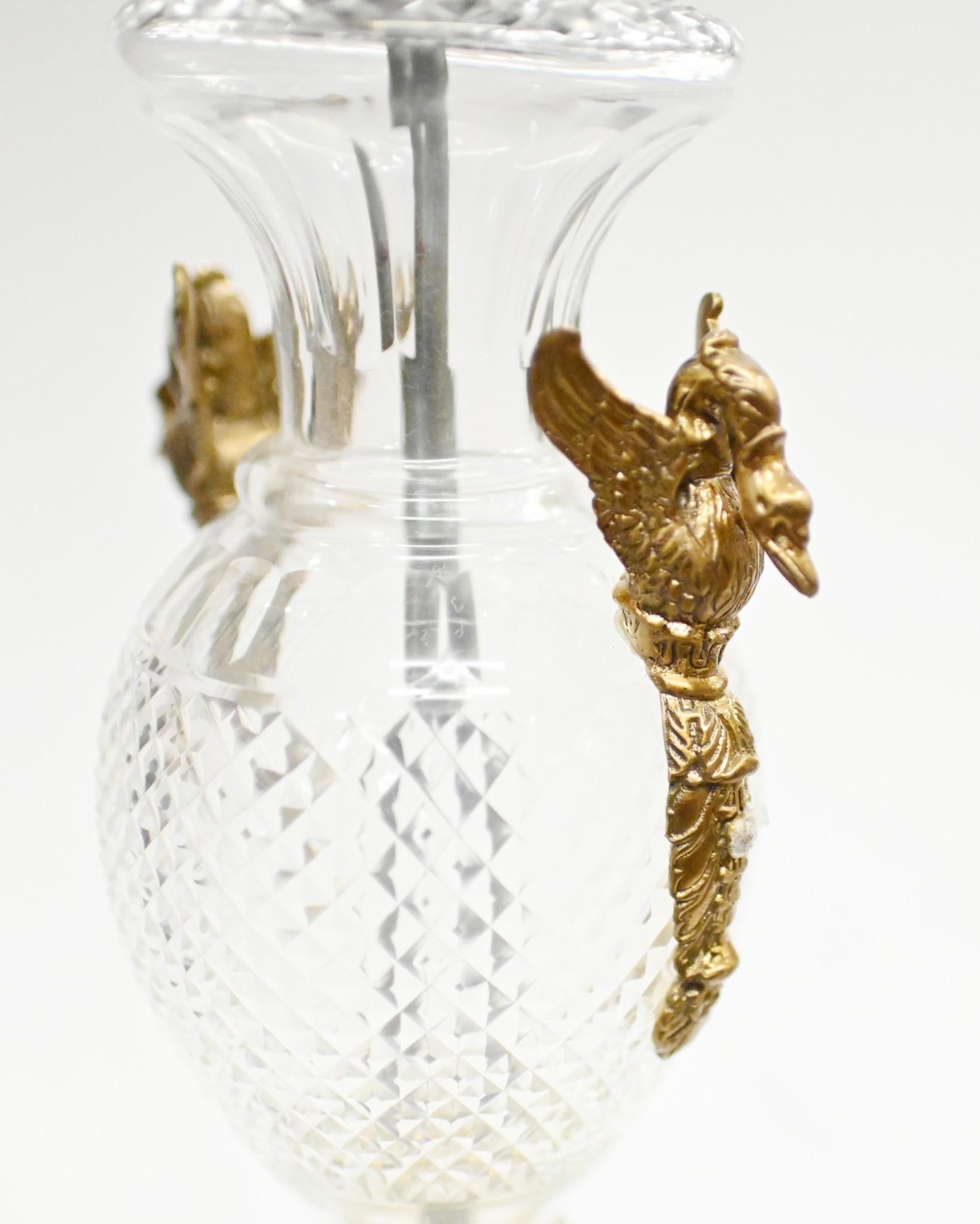 Paire de lampes de table Regency Lights en verre de cristal Bon état - En vente à Potters Bar, GB
