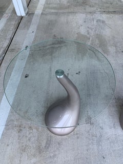 Pair of Resin and Glass Top Tables