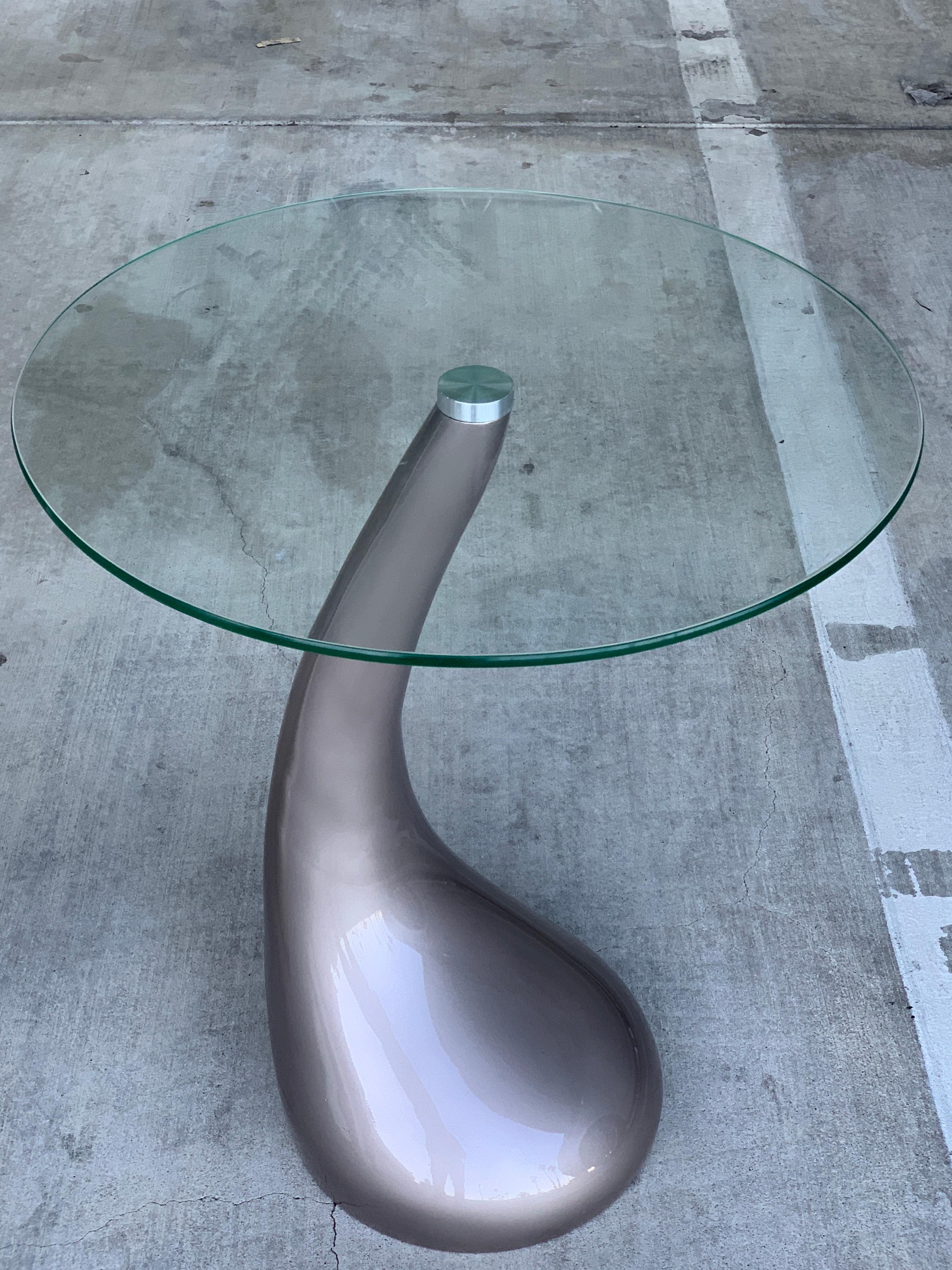 Pair of Resin and Glass Top Tables 1
