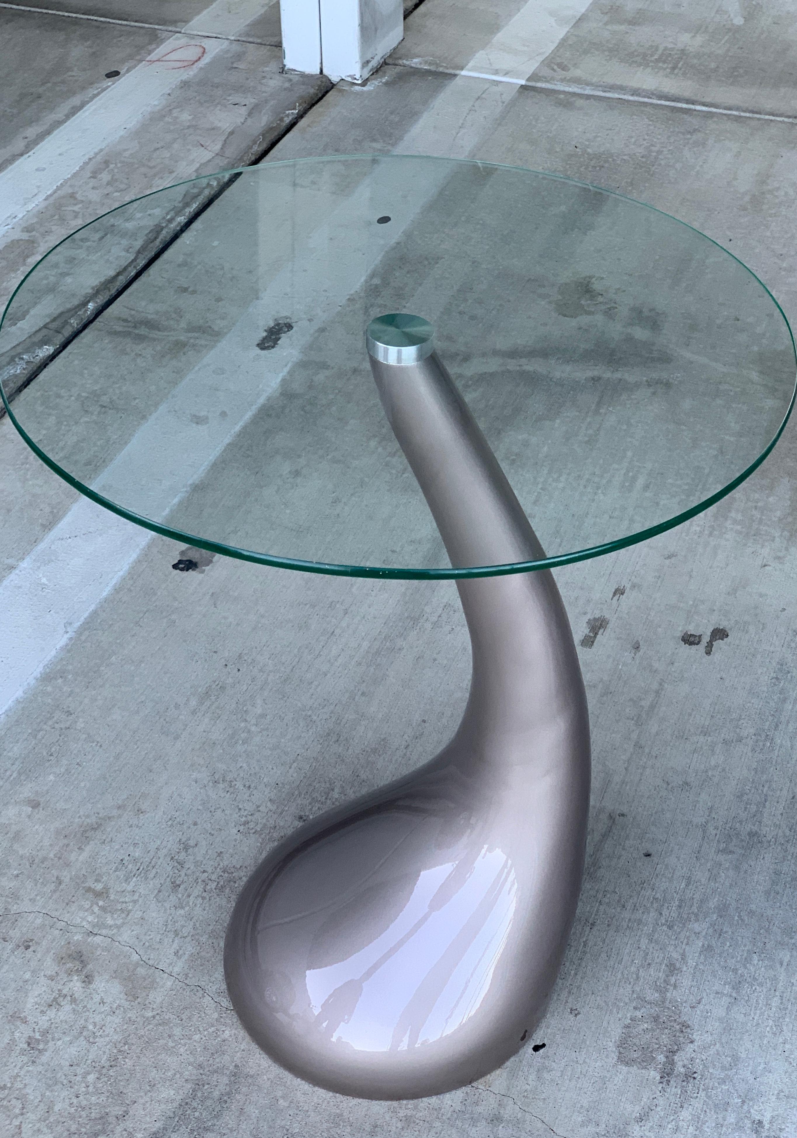 Pair of Resin and Glass Top Tables 2