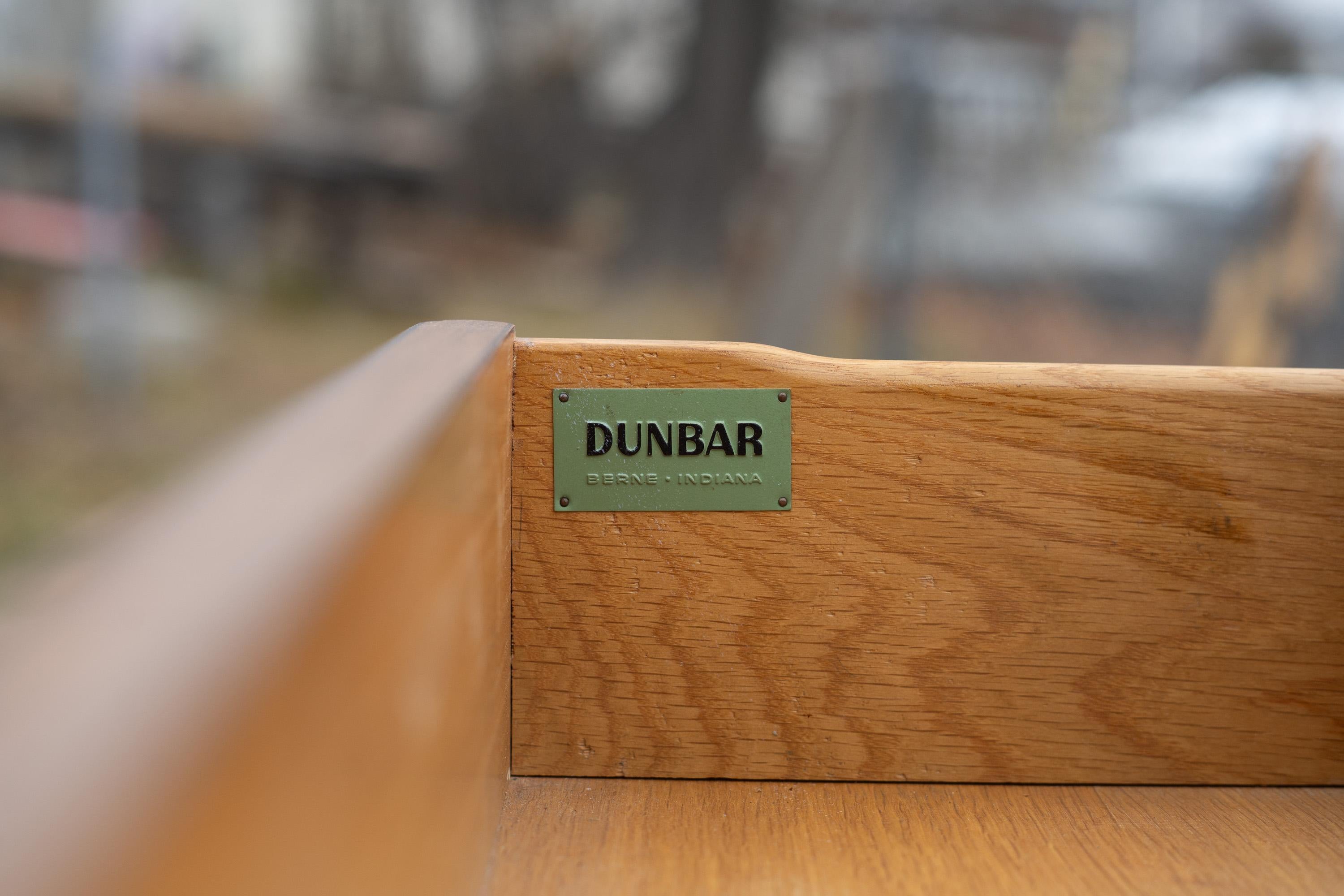 Pair Restored Edward Wormley for Dunbar Walnut & Leather 8-Drawer Cabinets For Sale 11