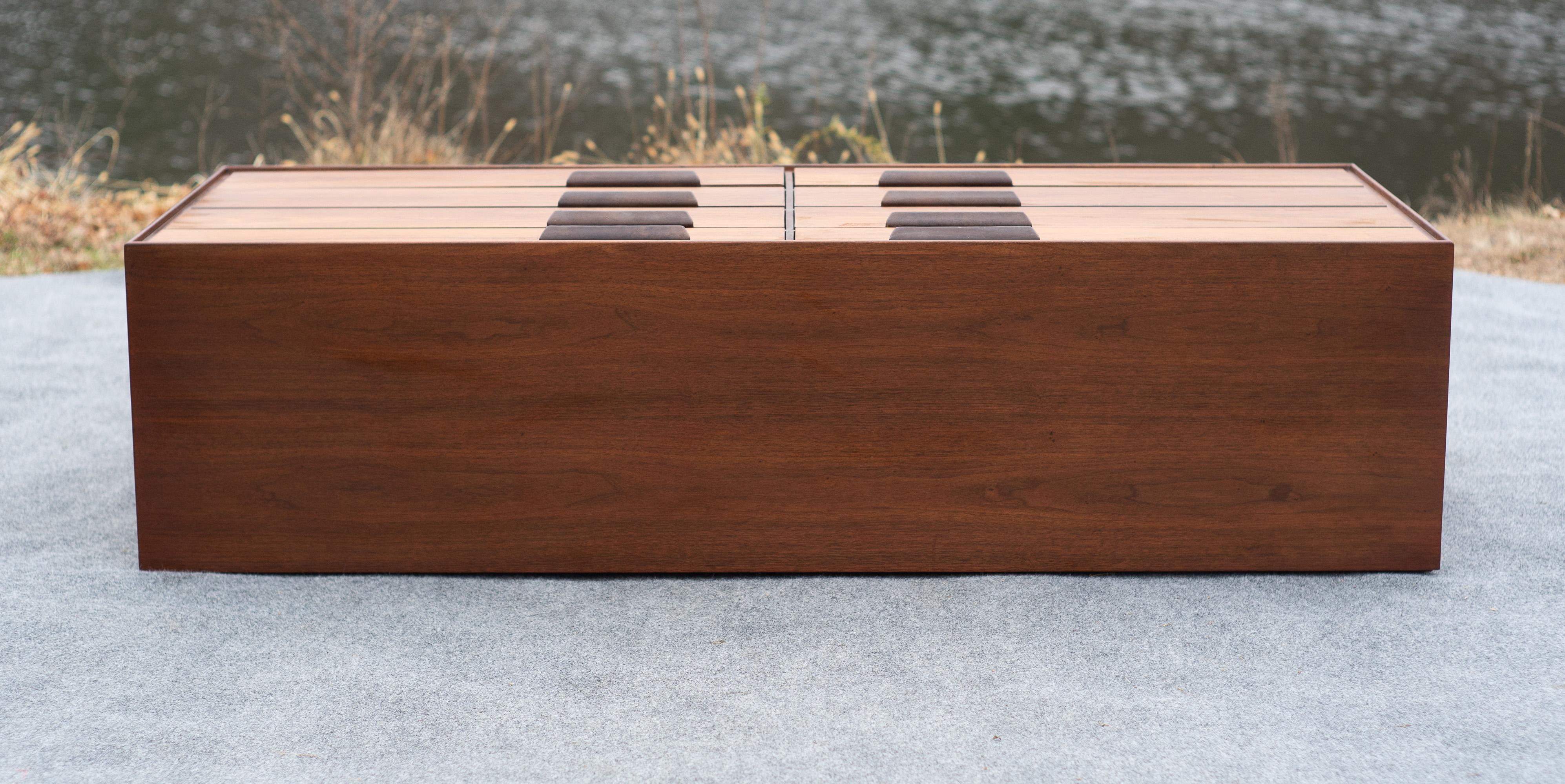 Pair Restored Edward Wormley for Dunbar Walnut & Leather 8-Drawer Cabinets For Sale 13