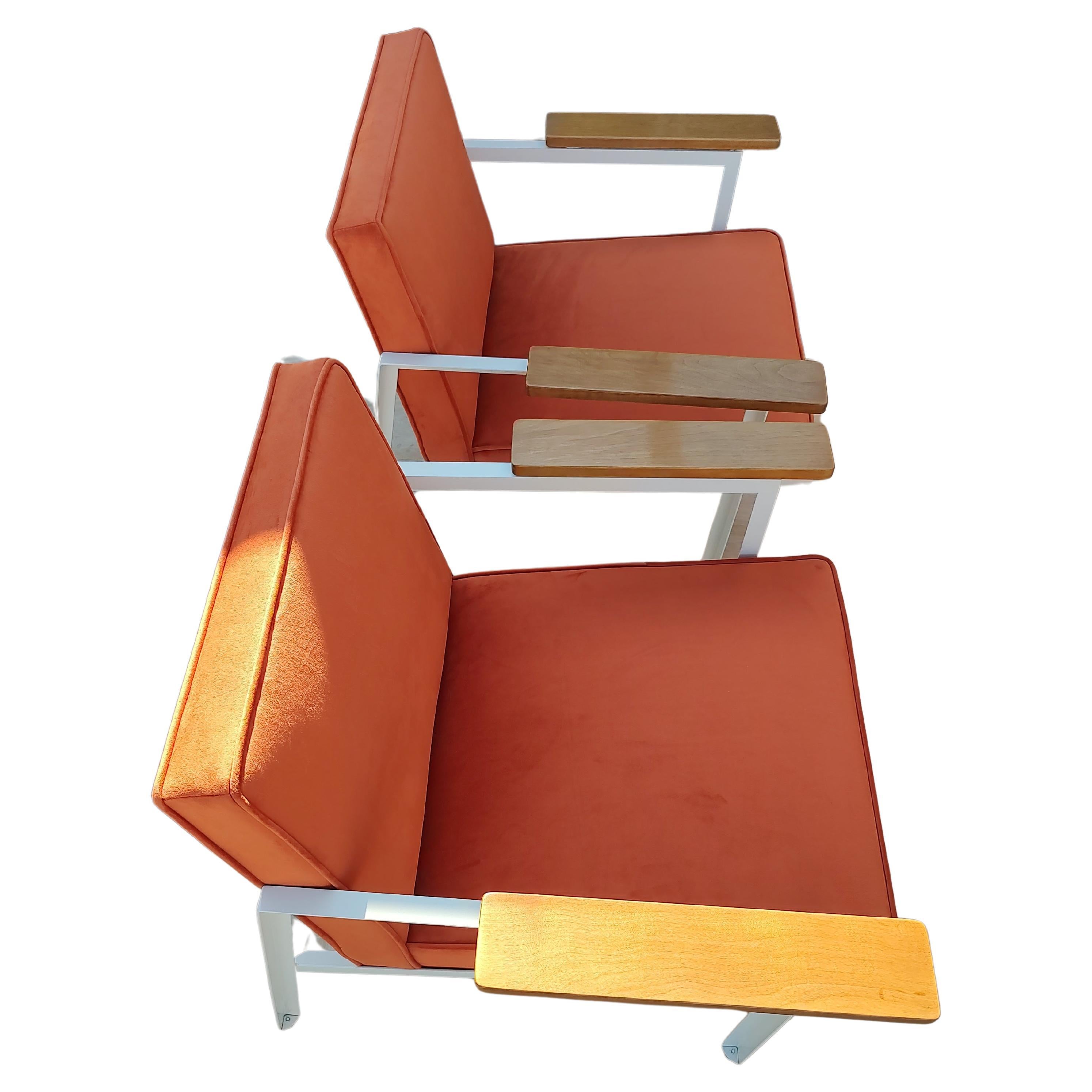 Américain Paire de fauteuils de salon modernes du milieu du siècle dernier restaurés, George Nelson pour Herman Miller  en vente