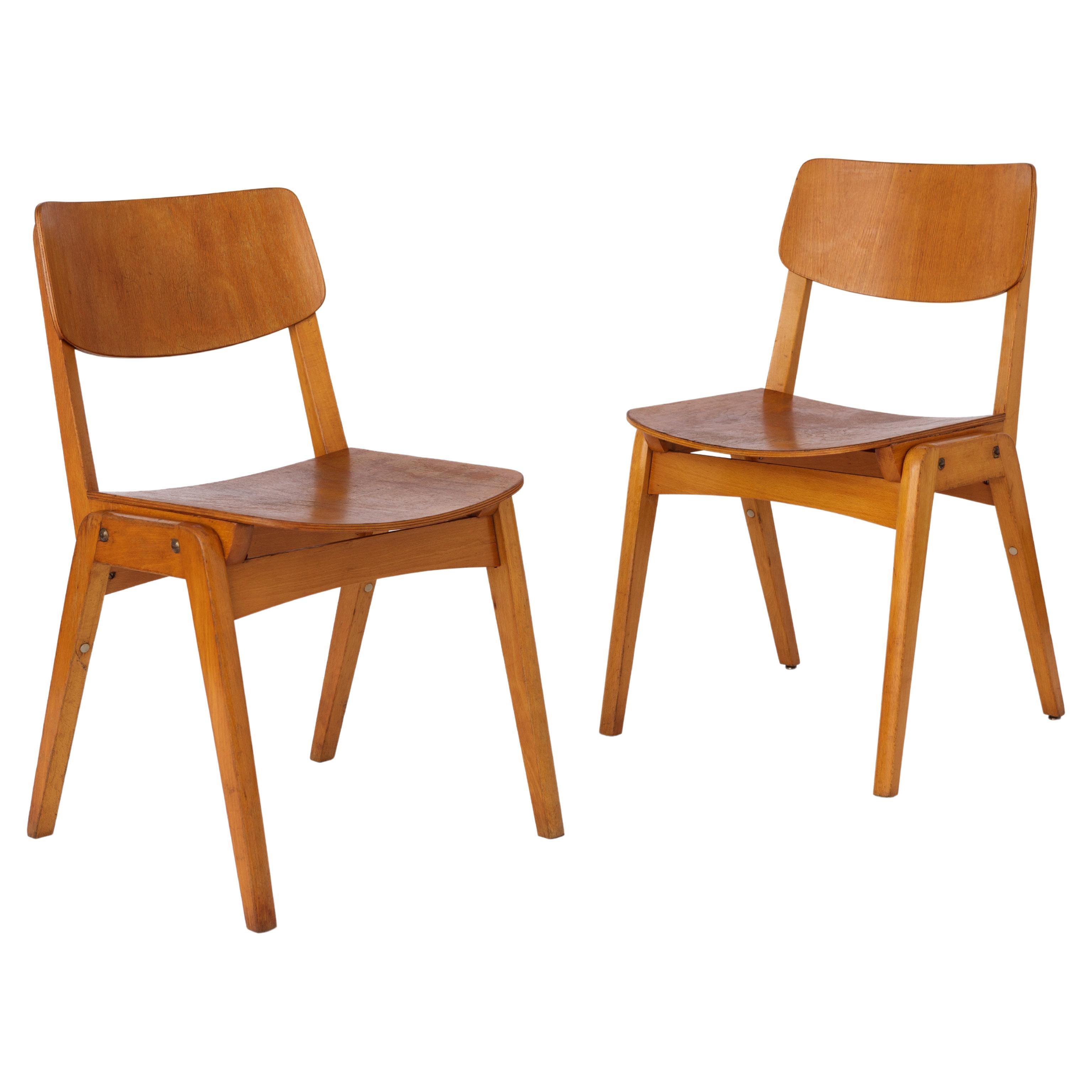 Pair Retro Chairs, 1950s-1960s Vintage Germany For Sale