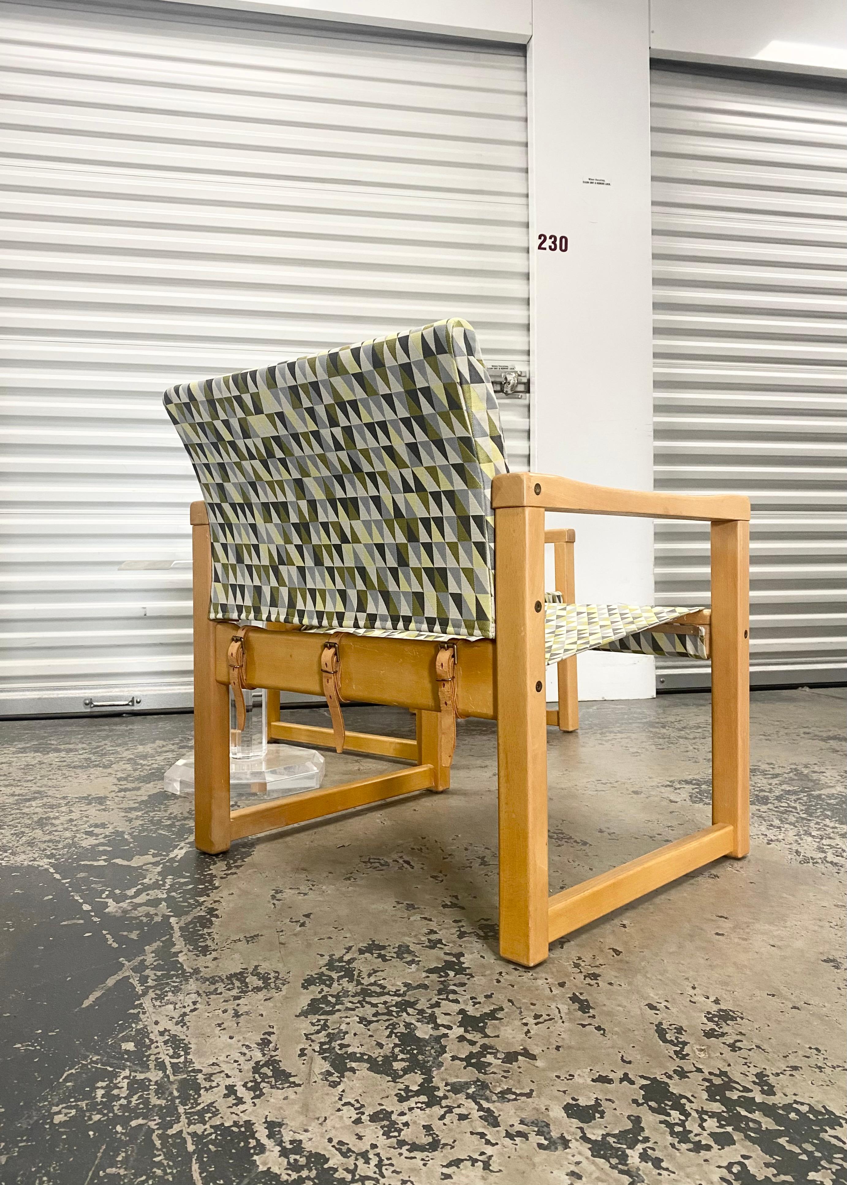 Pair Reupholstered Sling Lounge Chairs Karen Mobring (Sweden, 1974) For Sale 2