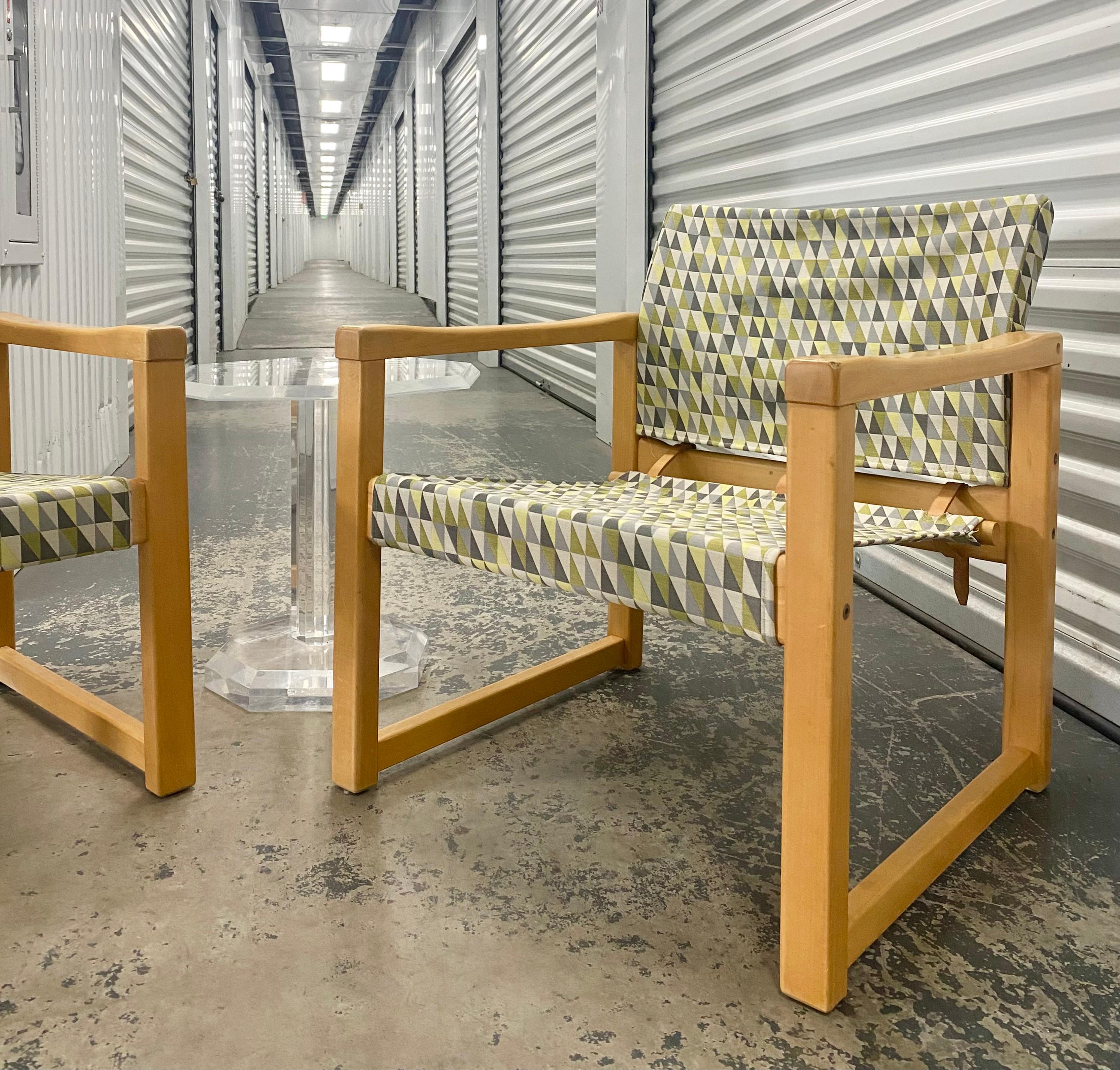 Pair Reupholstered Sling Lounge Chairs Karen Mobring (Sweden, 1974) For Sale 3