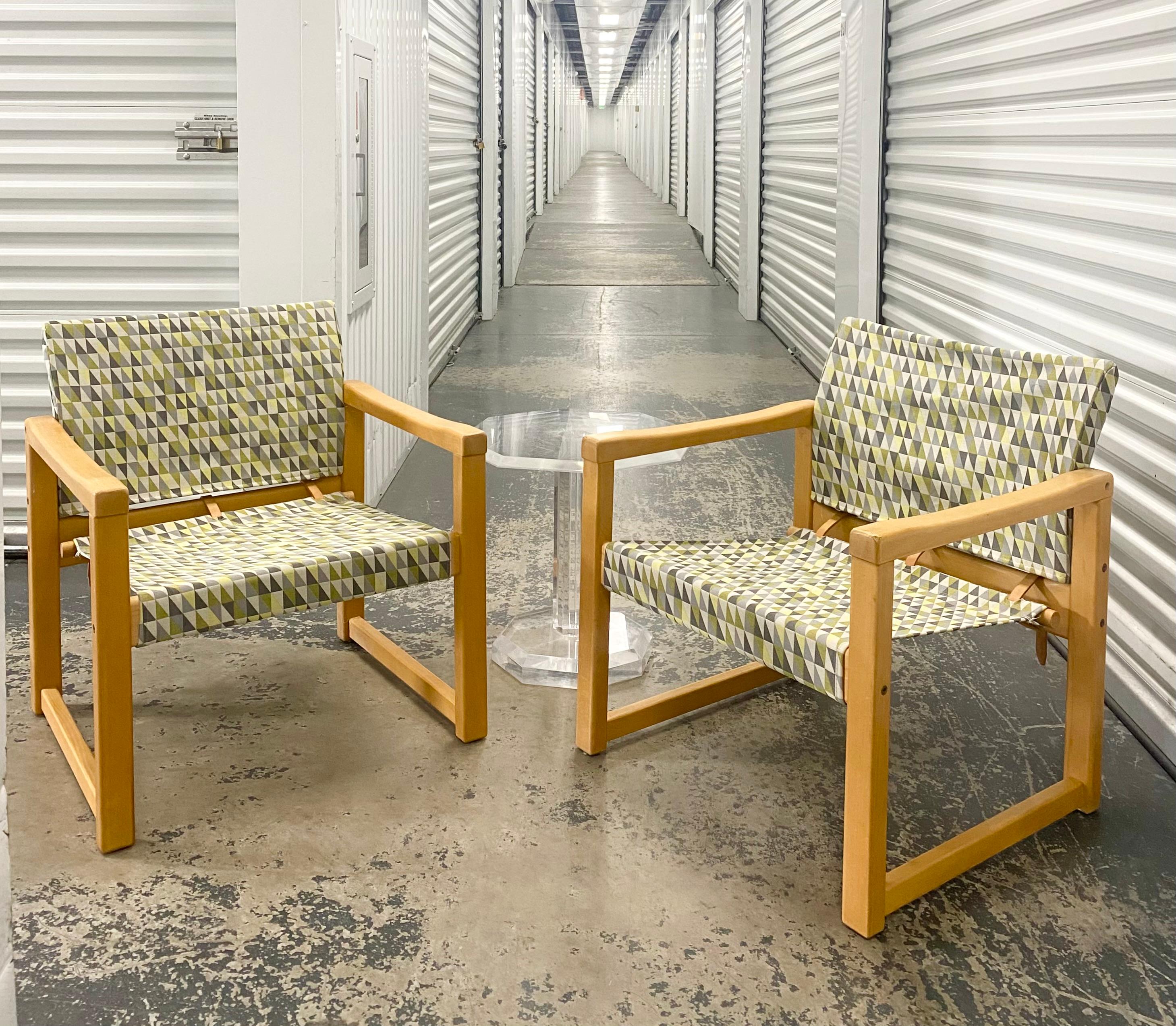 Pair Reupholstered Sling Lounge Chairs Karen Mobring (Sweden, 1974) For Sale 4