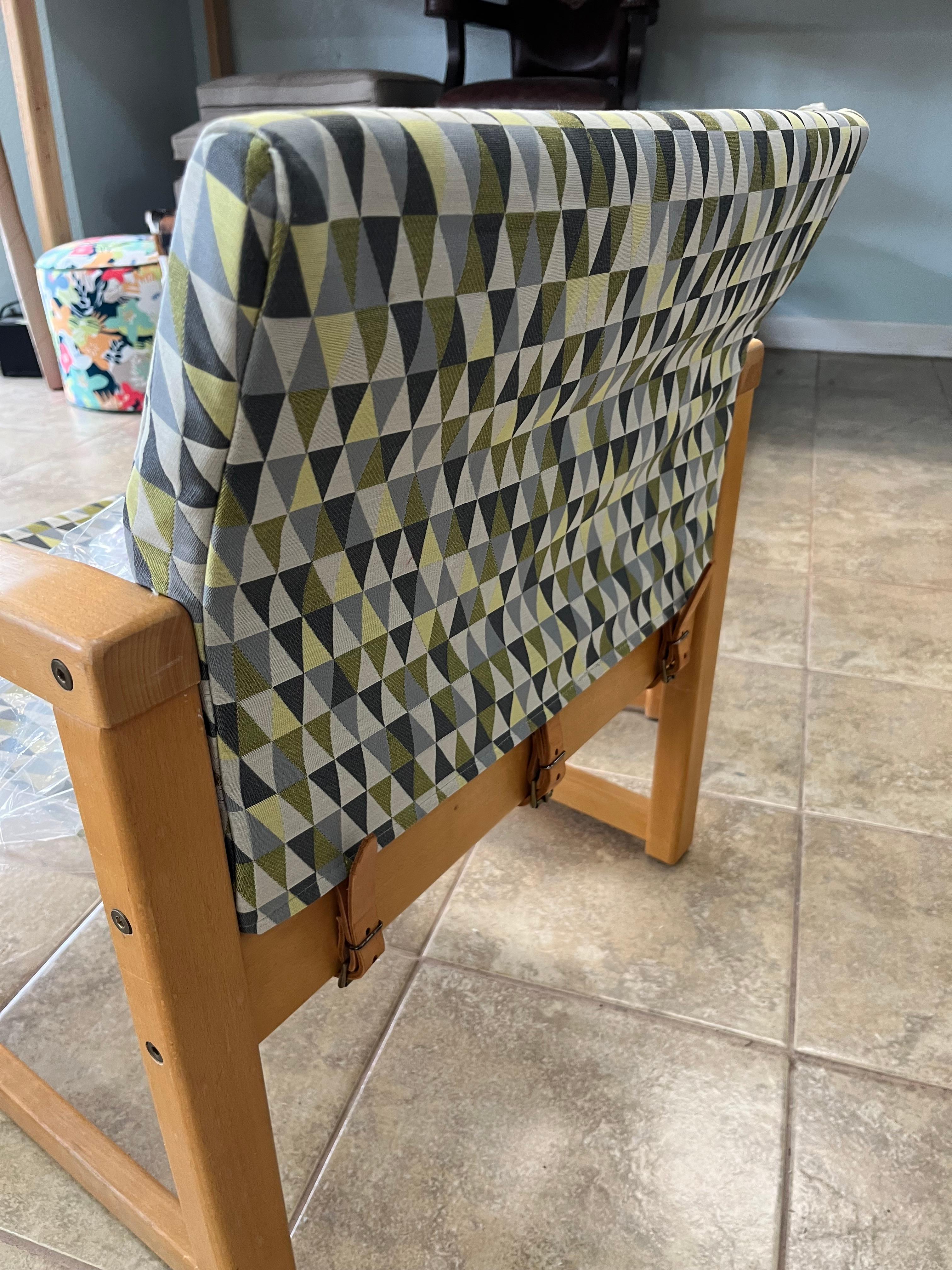 Pair Reupholstered Sling Lounge Chairs Karen Mobring (Sweden, 1974) For Sale 5