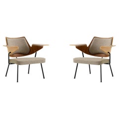 Paar RFH Loungesessel-Walnussholz & Buche/Hallingdal 227-by Robin Day für &Tradition, RFH
