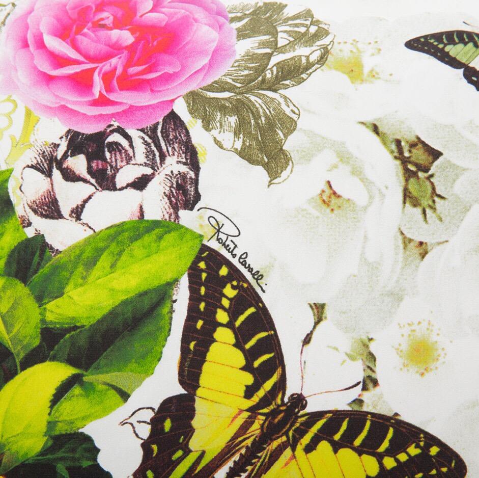 Roberto Cavalli Home Collection Flora & Fauna Signature Silk Throw Pillows, Pair 1