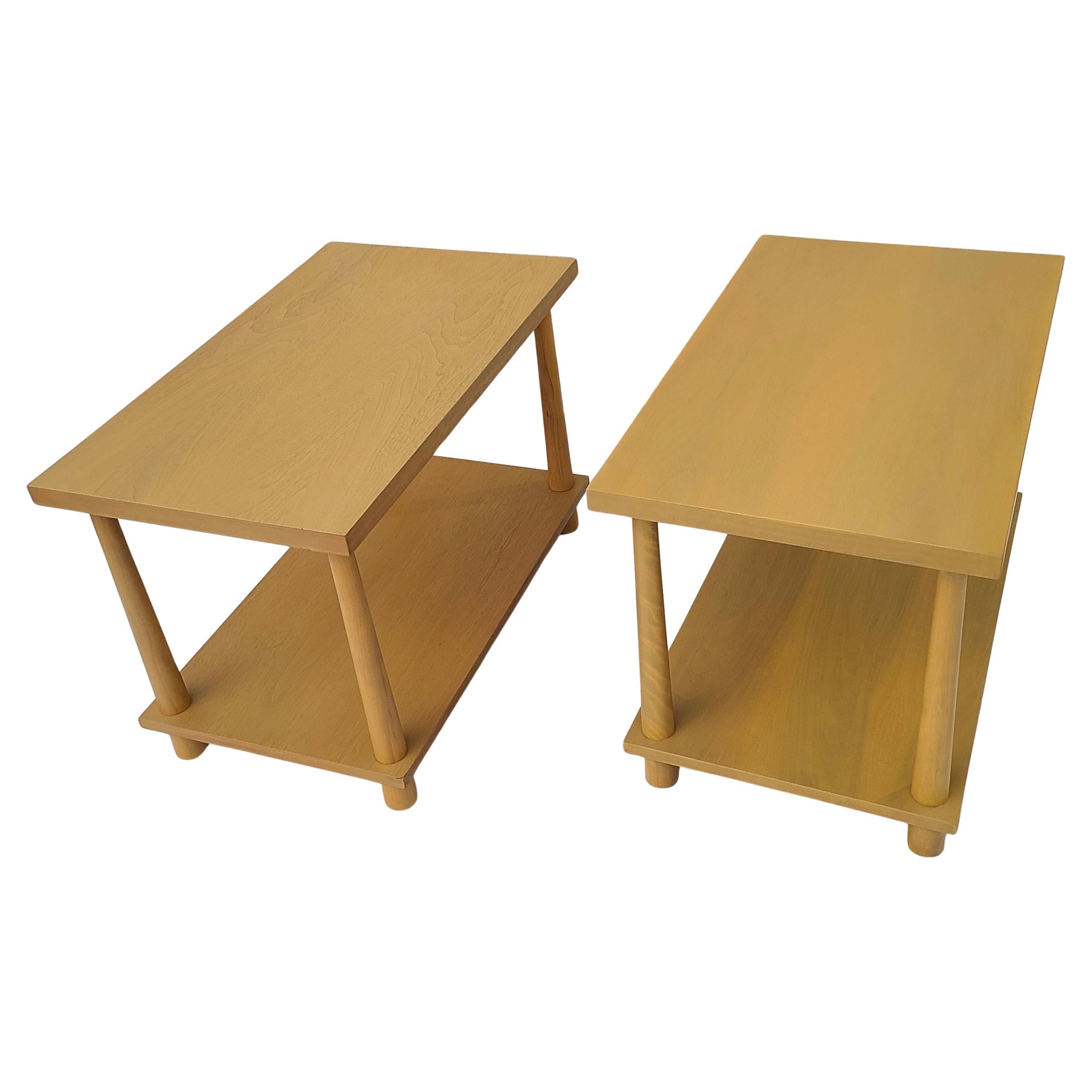 Walnut Pair Robsjohn-Gibbings for Widdicomb End Tables For Sale