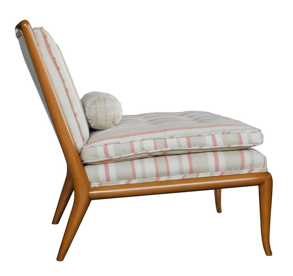 Klassische, von T. H. Robsjohn-Gibbings (1905-1976) für Widdicomb entworfene Stühle mit Rahmen aus gebleichtem Walnussholz, die auf eleganten, gespreizten Stützen stehen; siehe Artikel von James Buresh, 