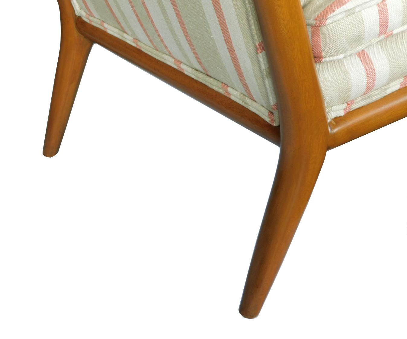 Machine-Made Pair of Robsjohn-Gibbings for Widdicomb Midcentury Walnut Slipper Chairs For Sale