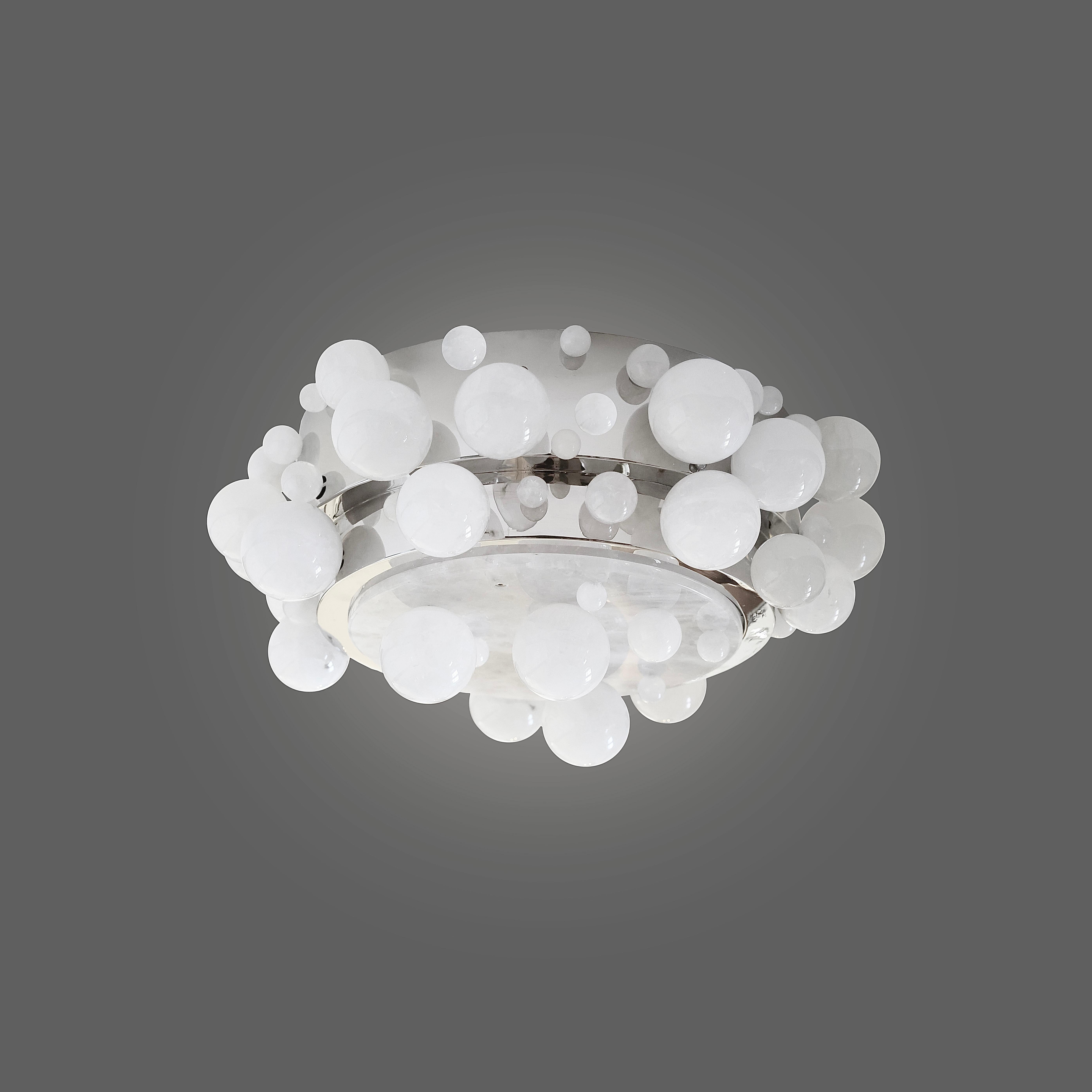 Contemporary PAIR Rock Crystal Bubble Flush-mount BY PHOENIX 