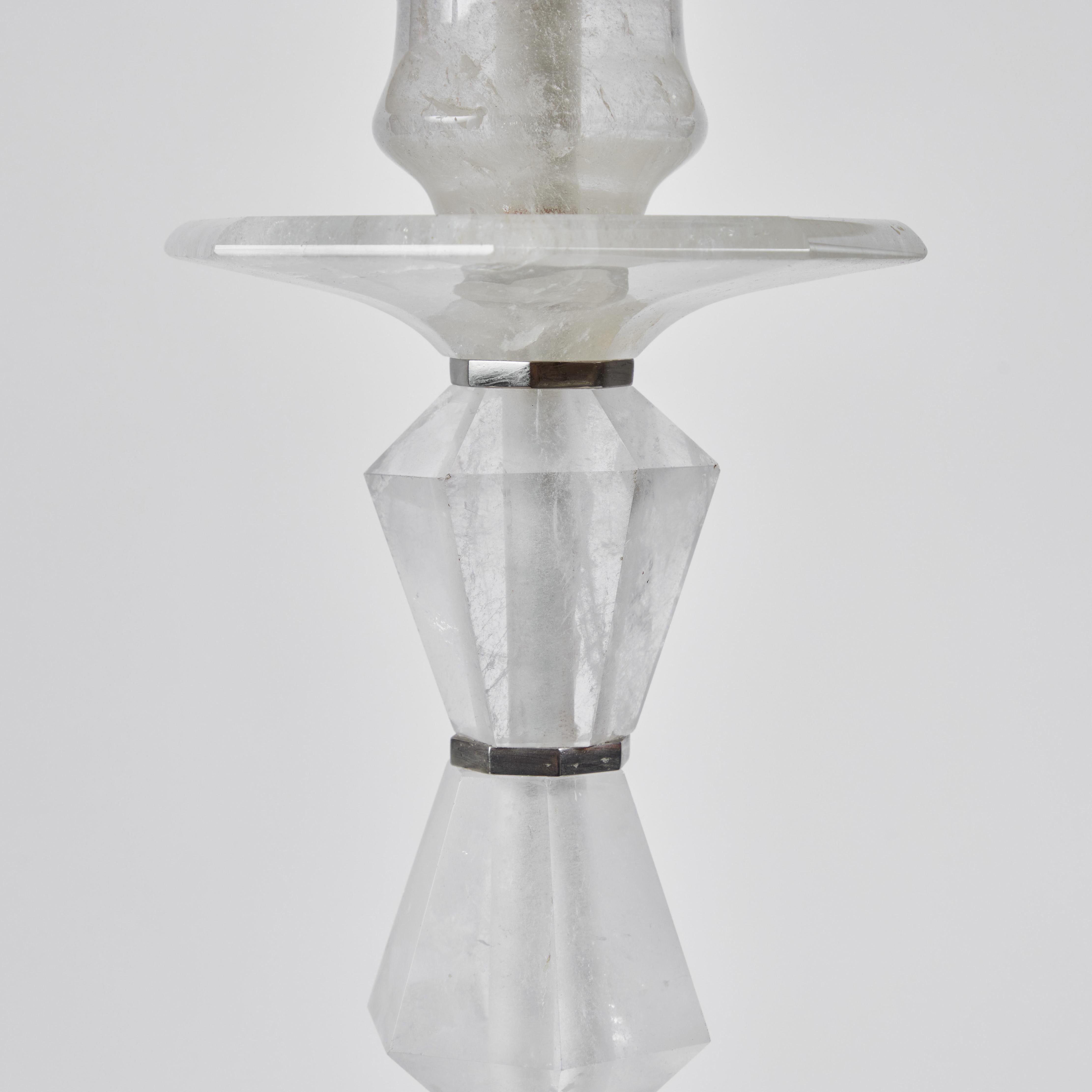 Paire de lampes de table cristal de roche Bon état - En vente à Newport Beach, CA