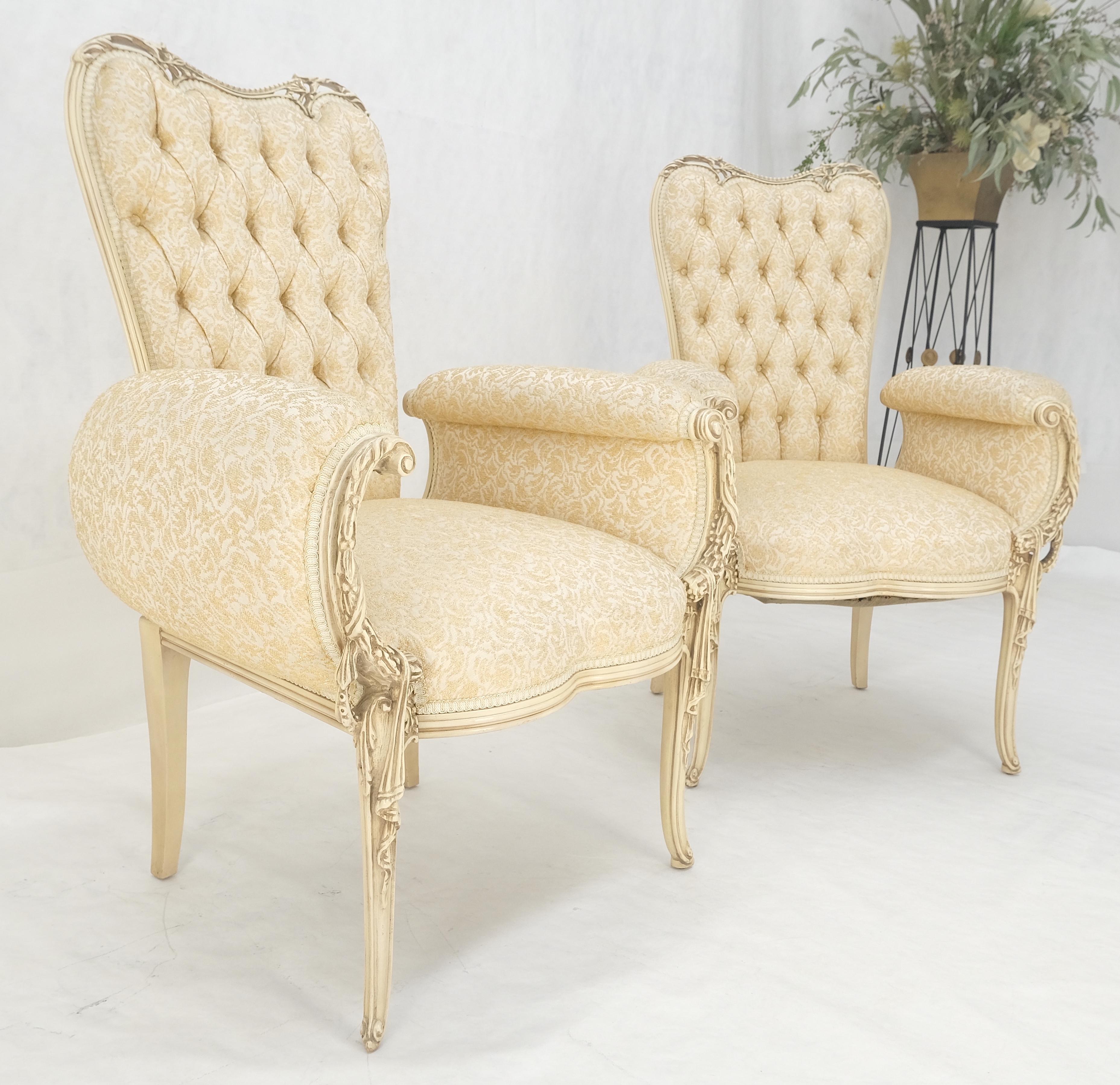 Paire de chaises de style Louis XVI à dossier sculpté Pierce Off-White en vente 2