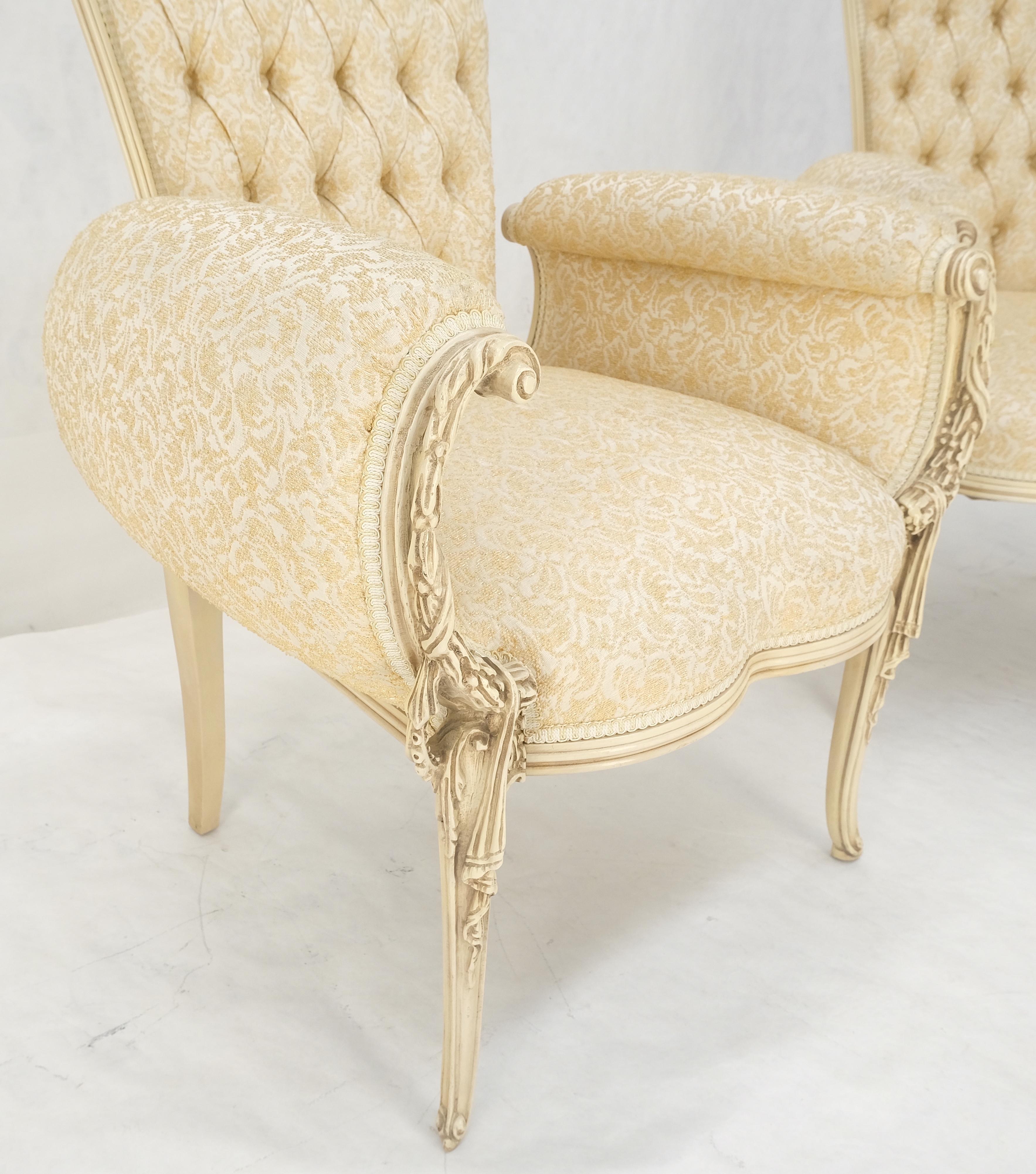 Paire de chaises de style Louis XVI à dossier sculpté Pierce Off-White en vente 3