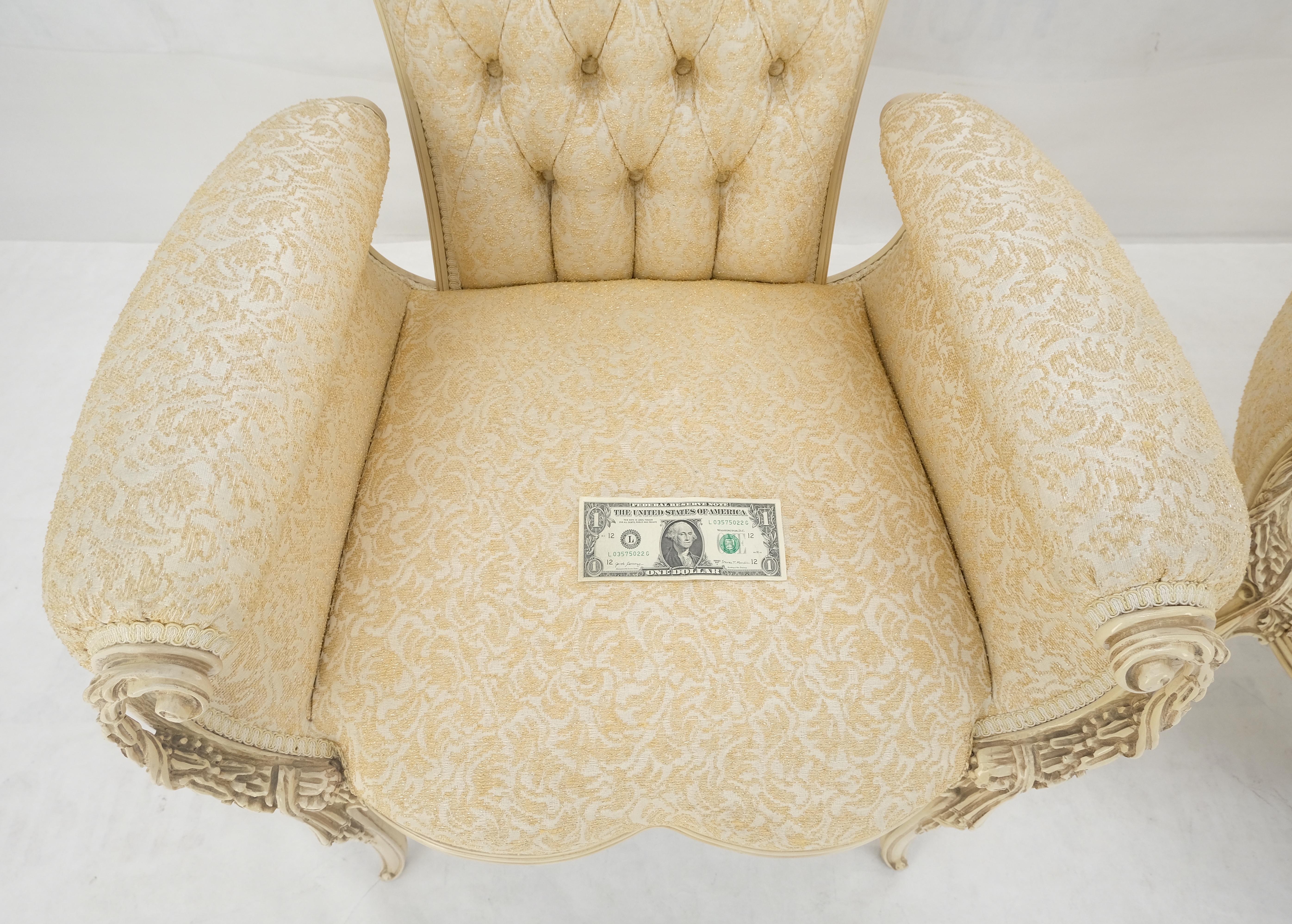 Paire de chaises de style Louis XVI à dossier sculpté Pierce Off-White Bon état - En vente à Rockaway, NJ