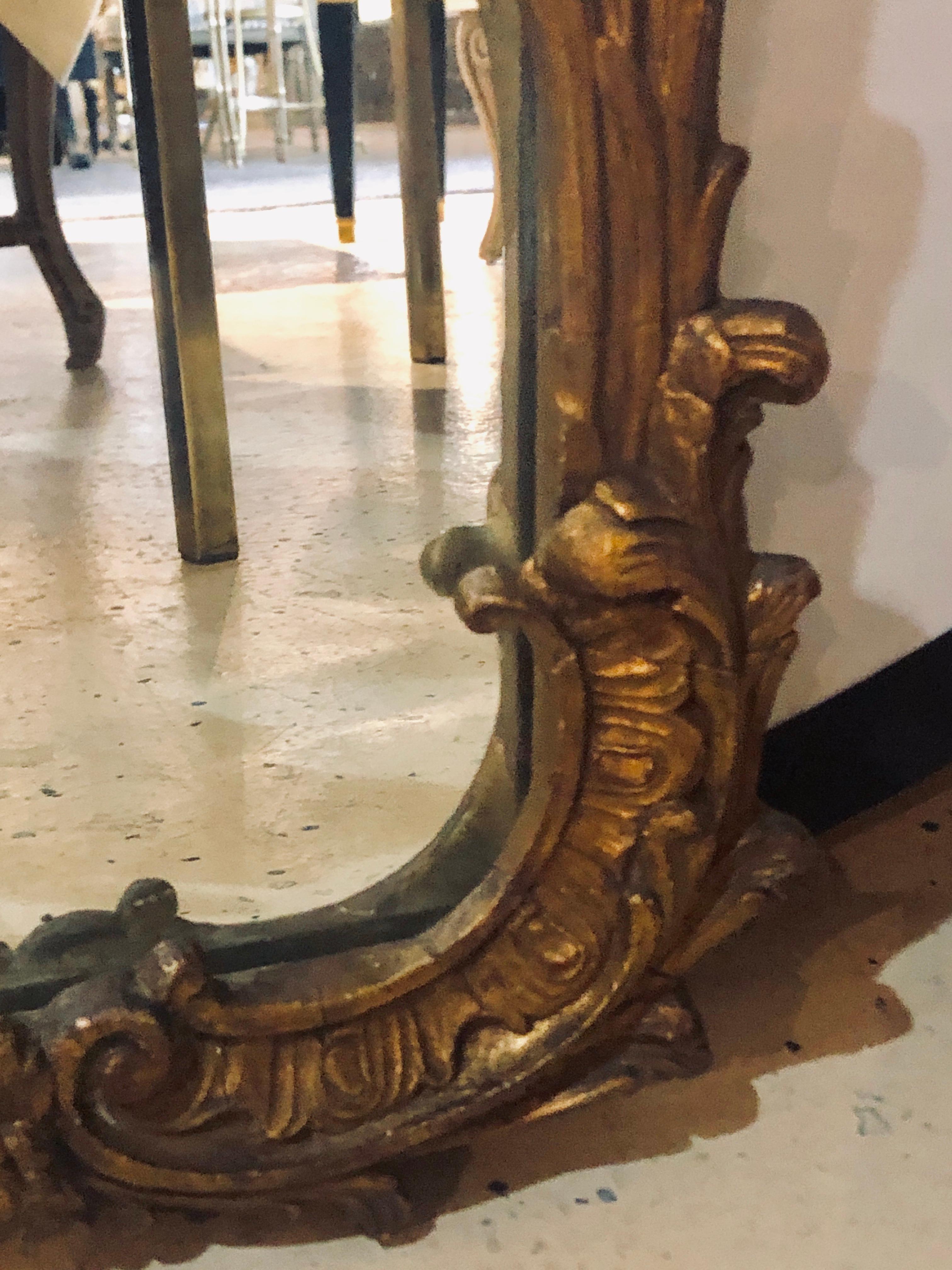 Rococo Revival Style Paint Decorated and Giltwood Console or Wall Mirrors, Pair 2