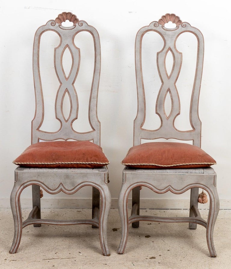 Ladderback Chair Rococo Pair Rococo Style Painted Chairs For Sale at 1stDibs