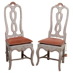 Pair Rococo Style Painted Chairs