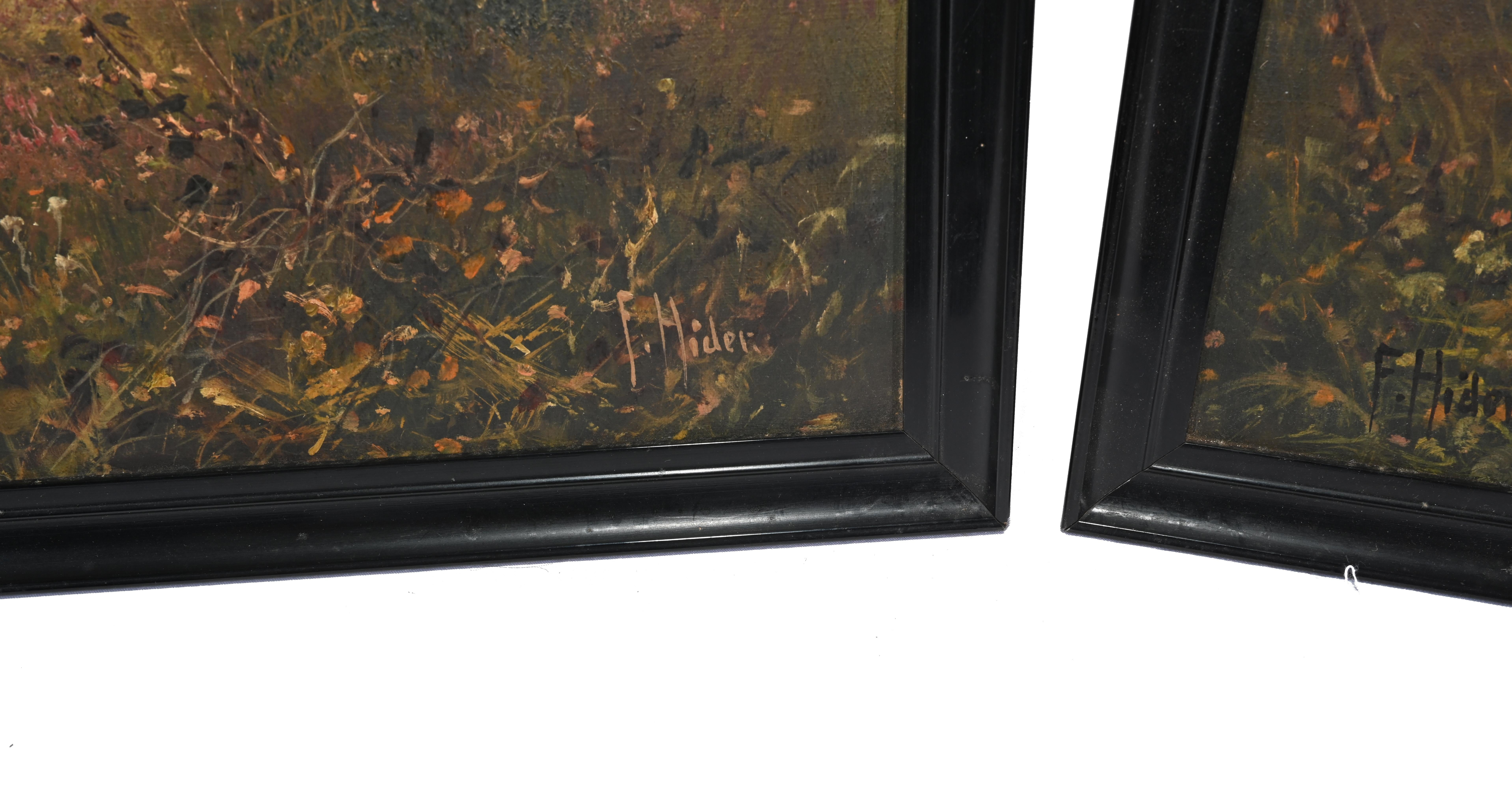 Paire de peintures à l'huile romantiques - Paysage anglais - Barnstable Devon Bon état - En vente à Potters Bar, GB